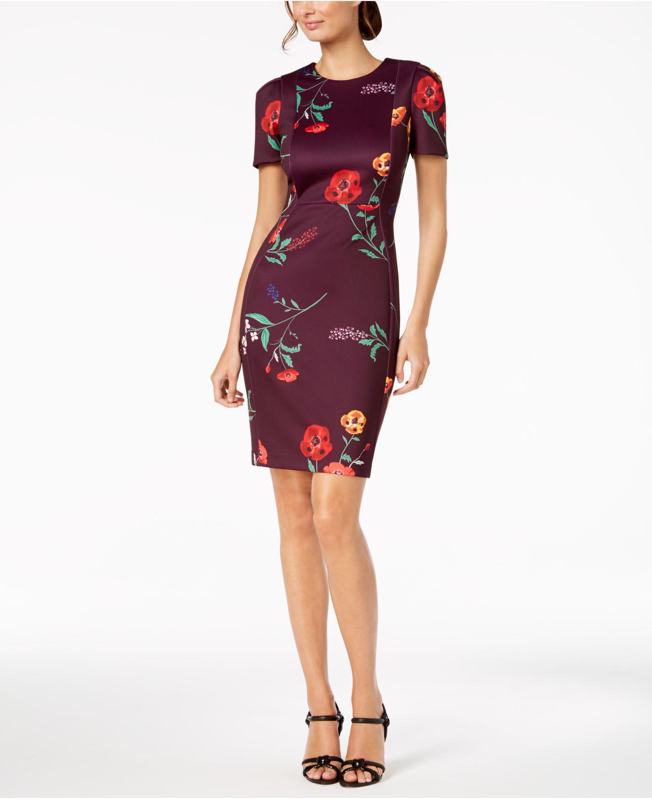 calvin klein scuba dress floral