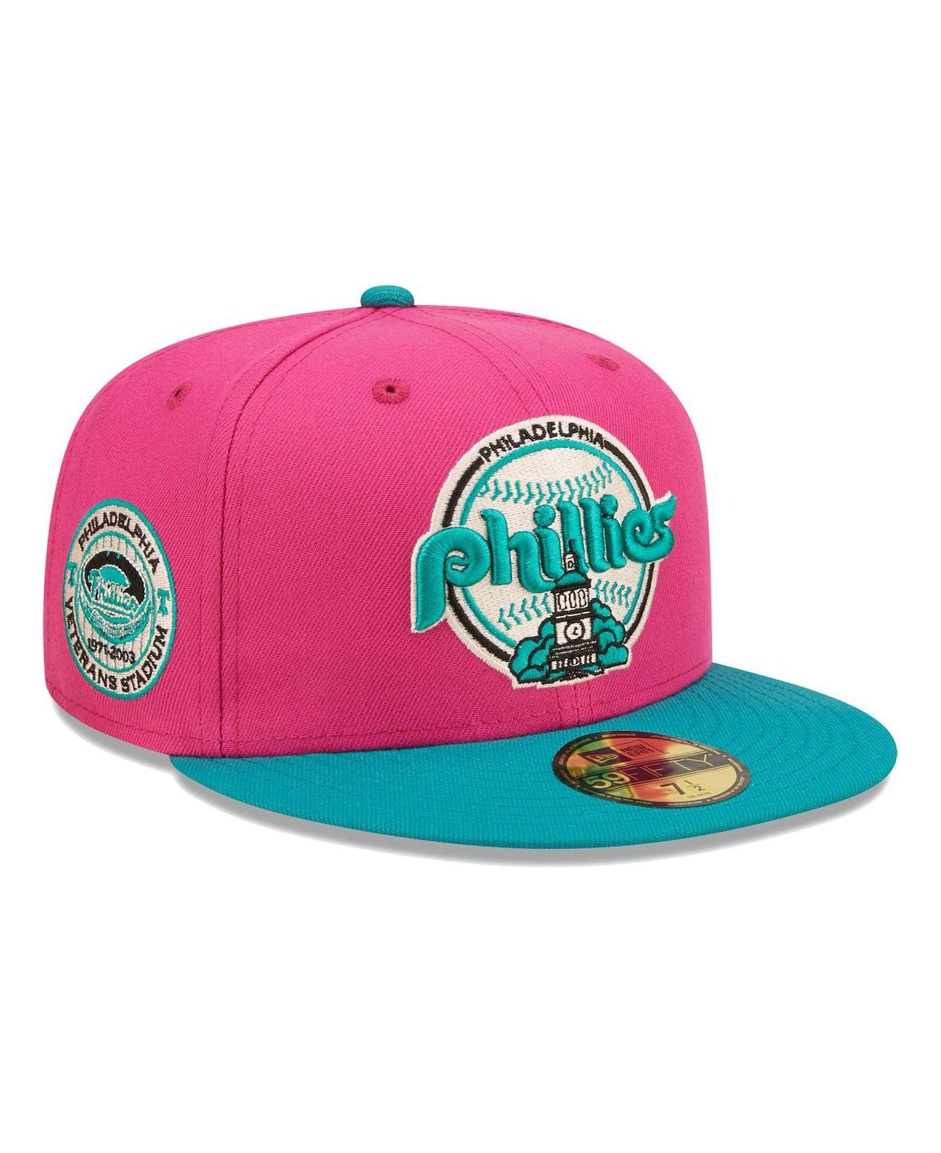KTZ Pink, Green Philadelphia Phillies Cooperstown Collection Veterans  Stadium Passion Forest 59fifty Fitted Hat for Men