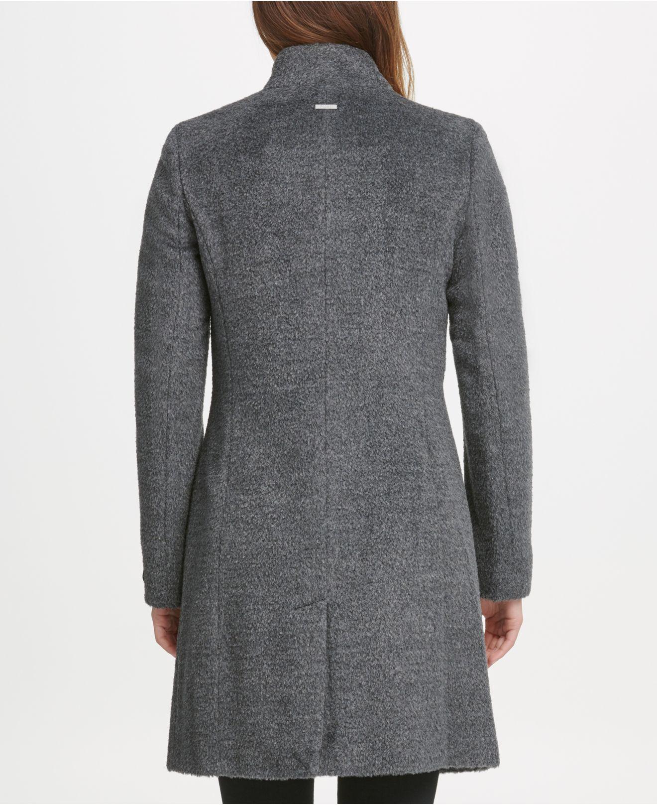 dkny single breasted walker coat