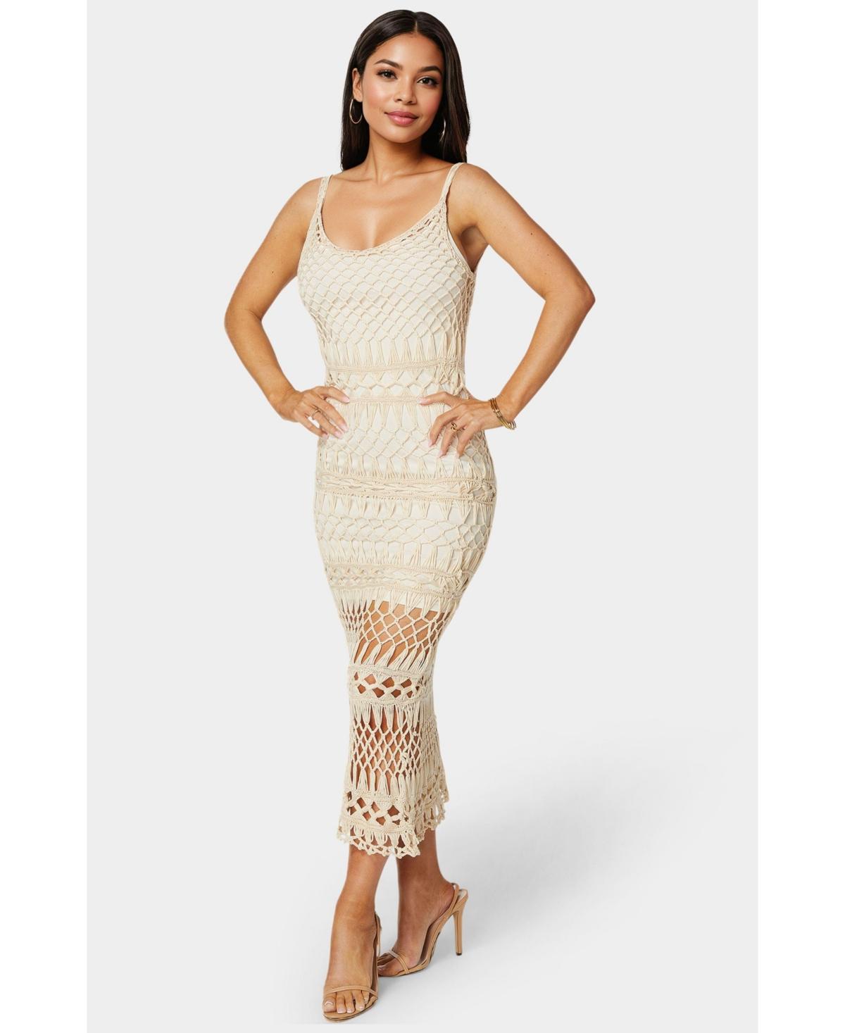 bebe crochet tank dress 2b bebe Boho Crochet Tank Dress Black Small