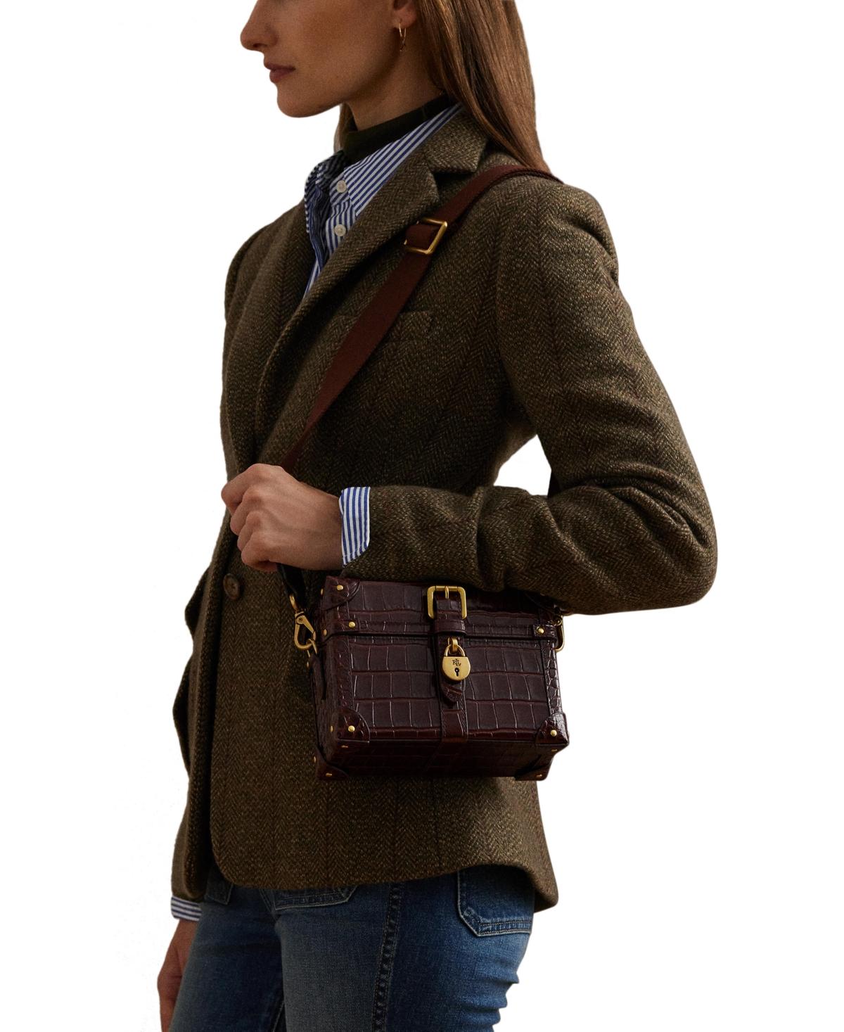 Ralph Lauren Tanner Trunk Mini Leather Crossbody in Brown | Lyst
