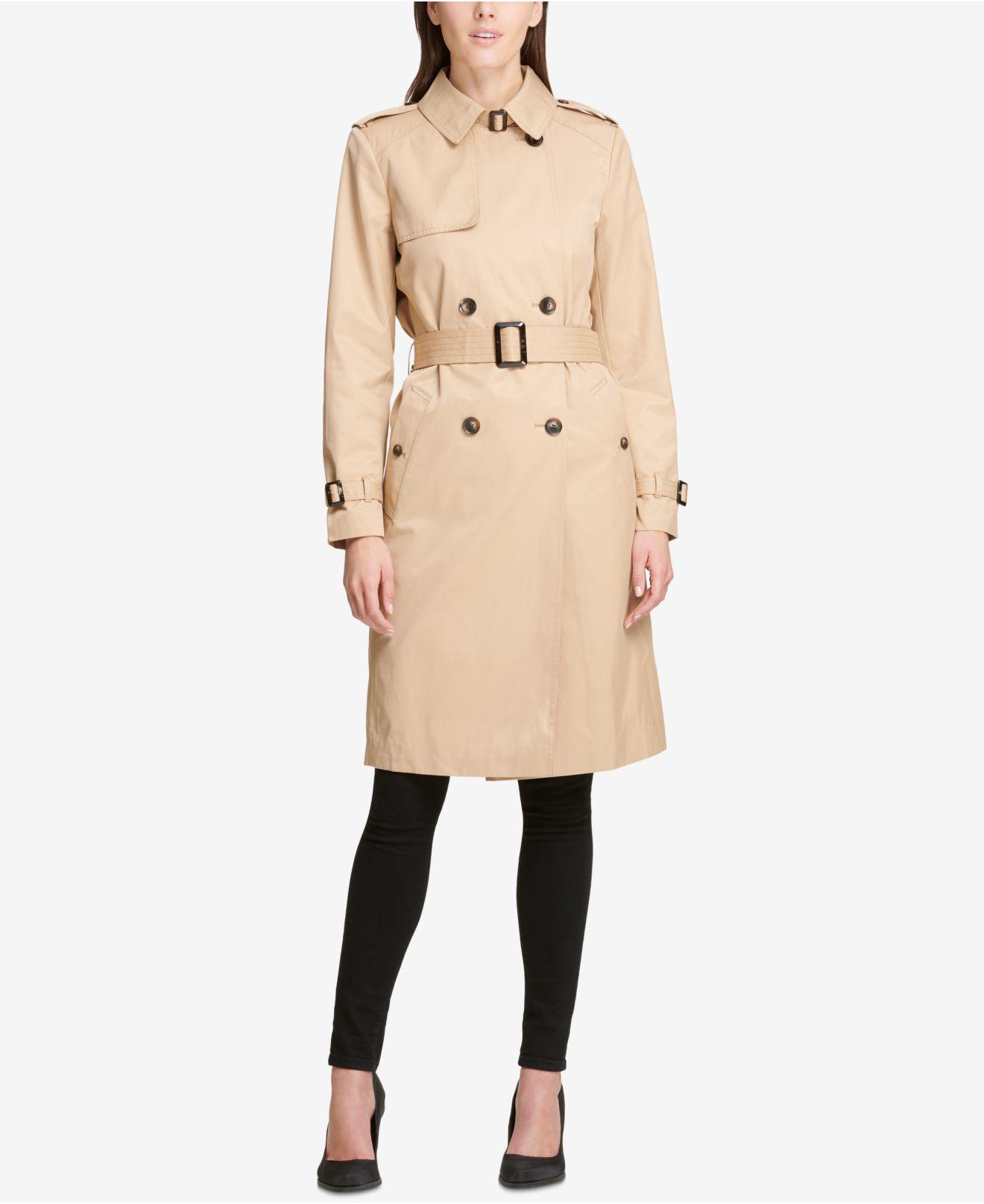  YCZDG Women Solid Color Double Breasted Trench Coat