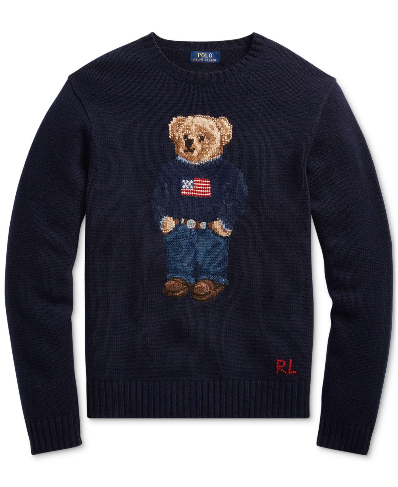 Polo Ralph Lauren Wool Men's Big & Tall Iconic Polo Bear Sweater in Navy  (Blue) for Men | Lyst