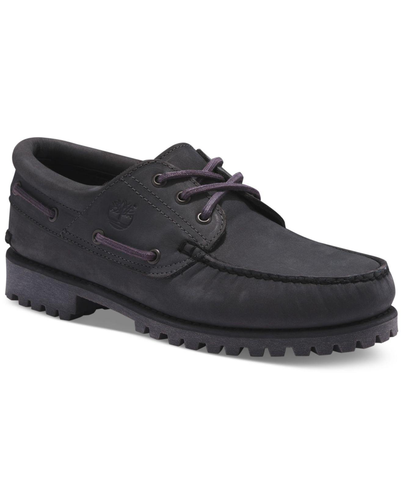 Timberland Authentics 3 Eye Classic Lug Boat Shoe in Black for Men Lyst