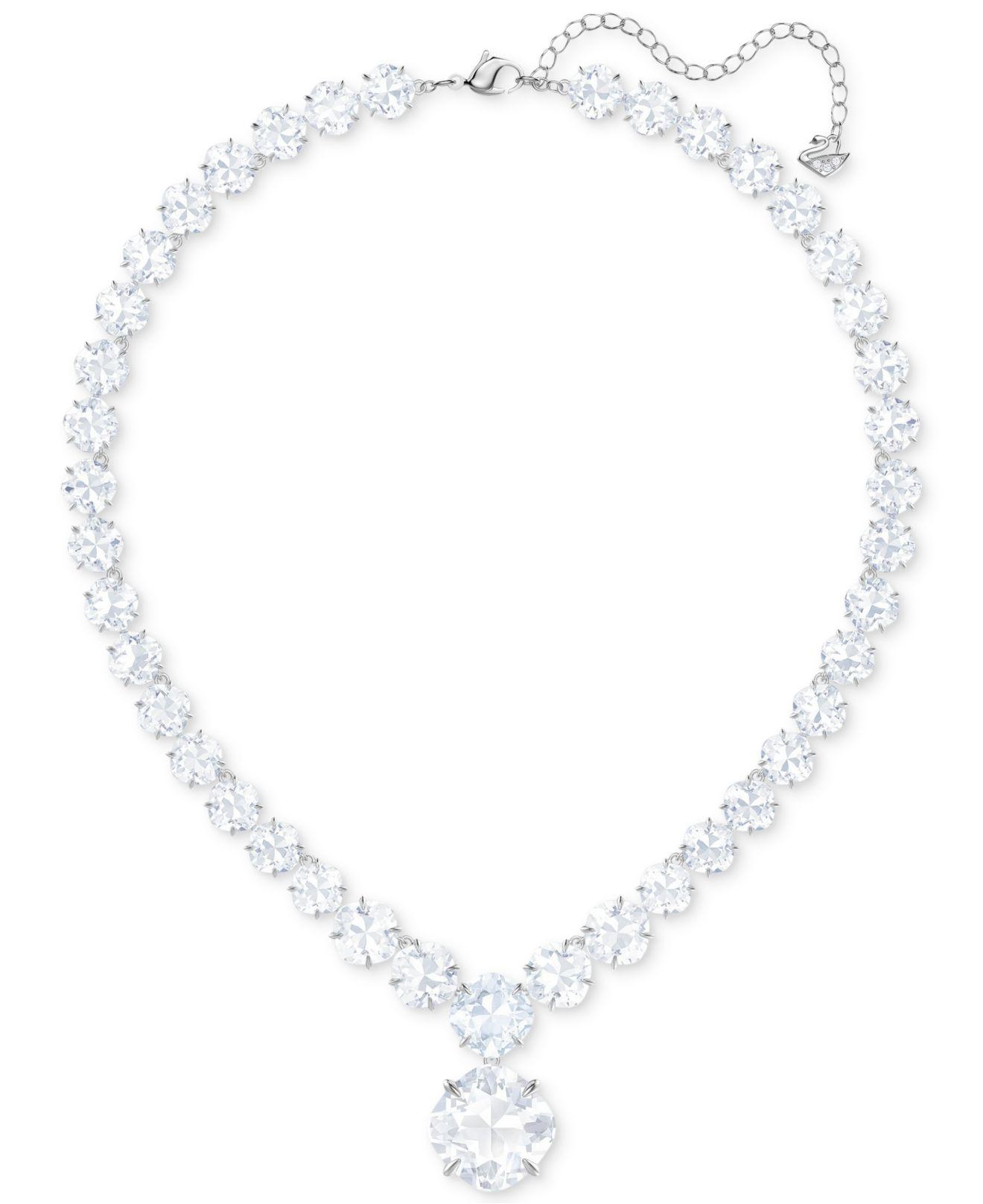 Swarovski Silvertone Crystal Detachable Pendant Collar Necklace, 151/