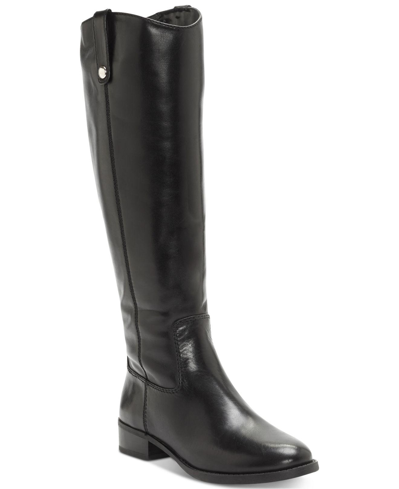 black wide calf riding boot