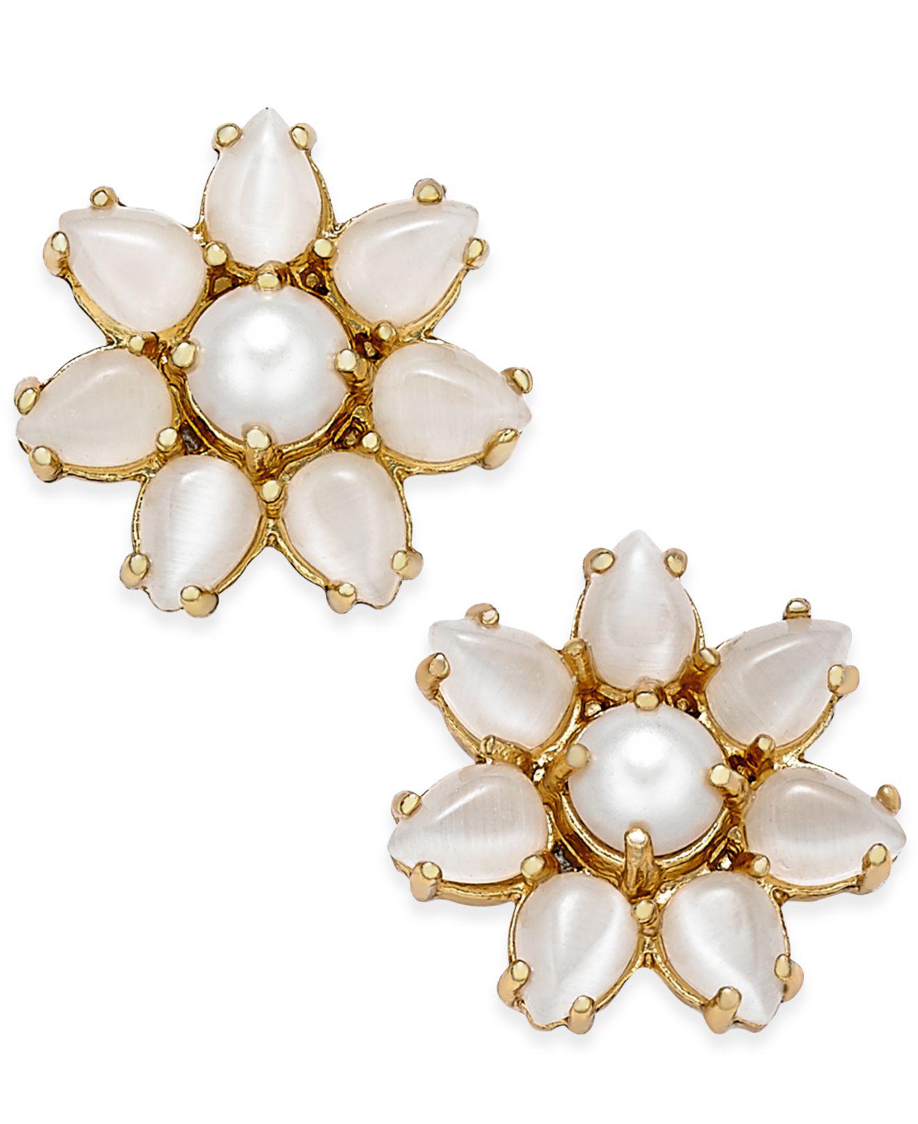 Kate Spade 14k Goldplated Imitation Pearl Flower Stud Earrings in