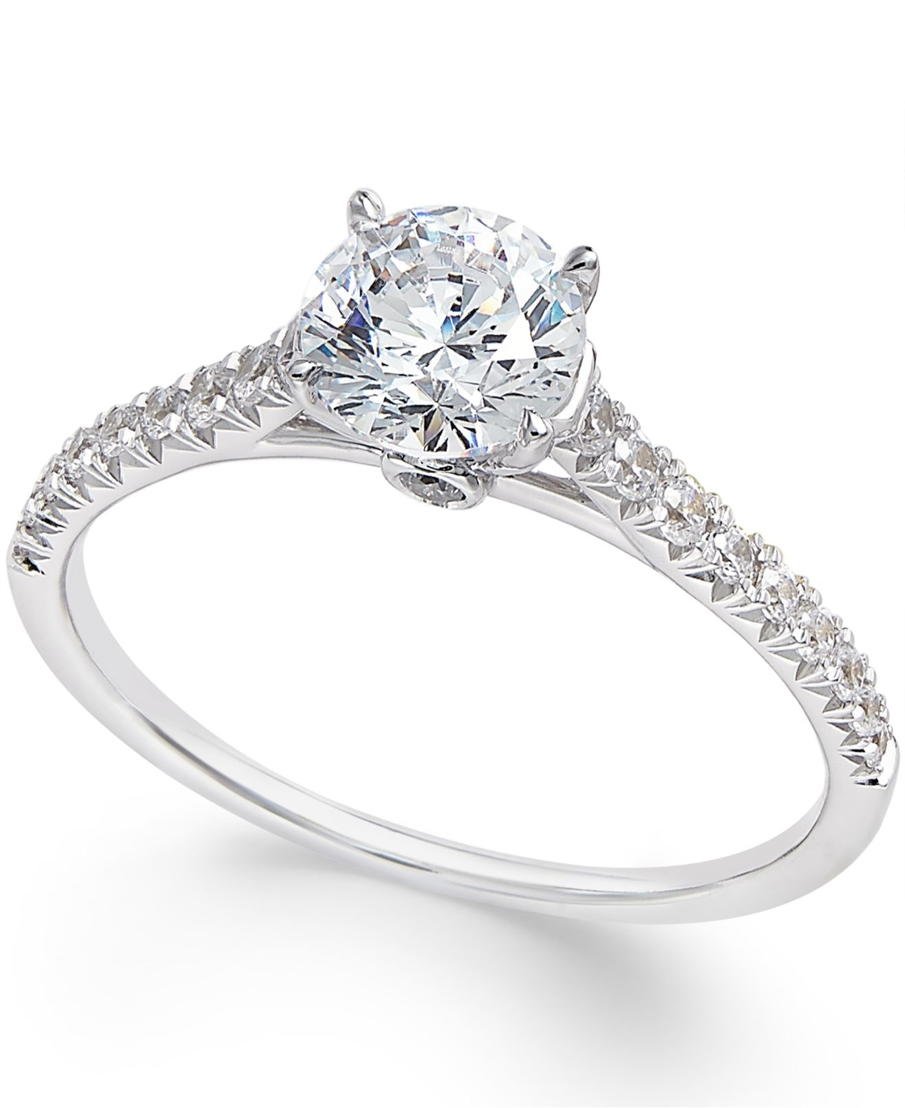 Macy&#39;s Diamond Engagement Ring (1 Ct. T.w.) In 14k White Gold in Metallic | Lyst