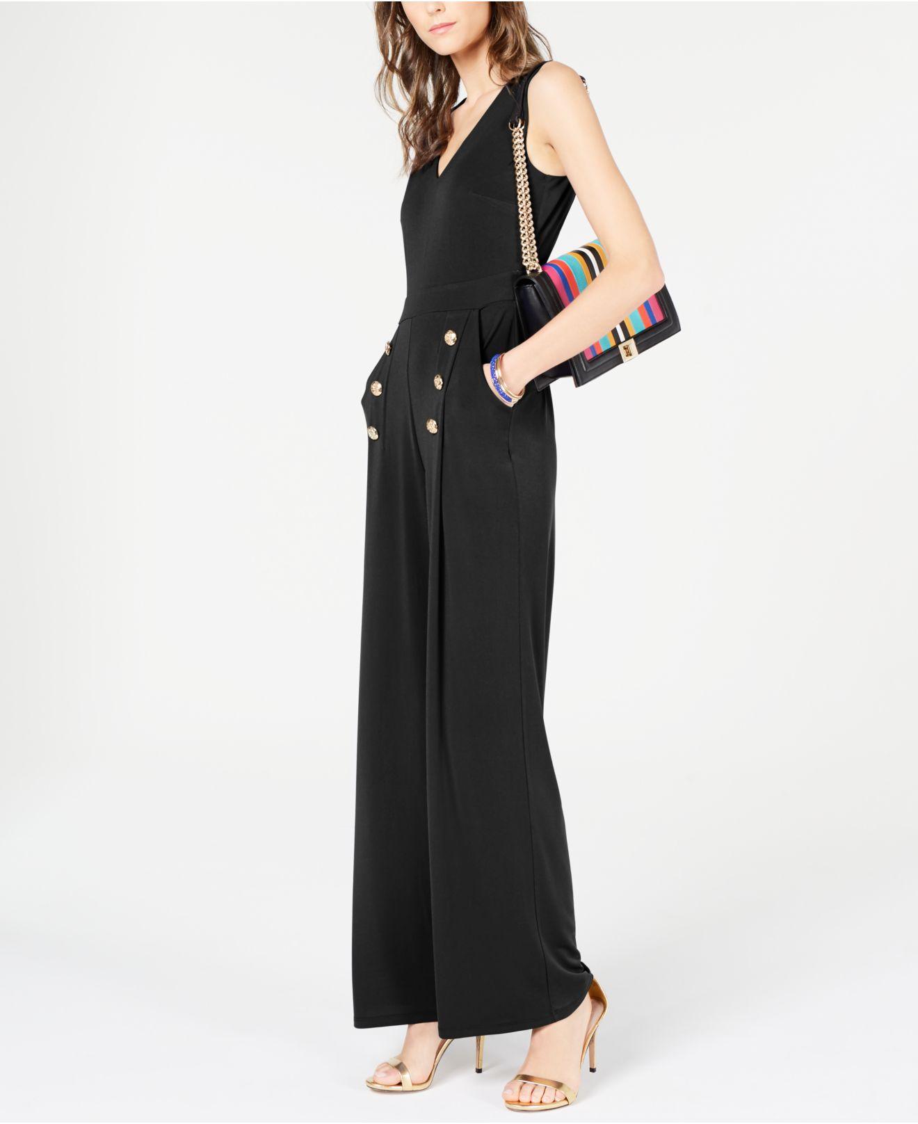 macy's black jumpsuit petite