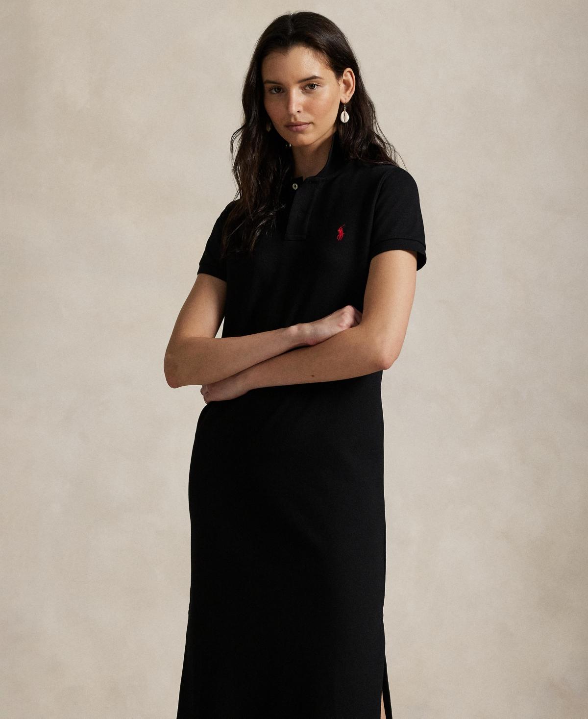 Polo Ralph Lauren Cotton Mesh Polo Dress in Black Lyst