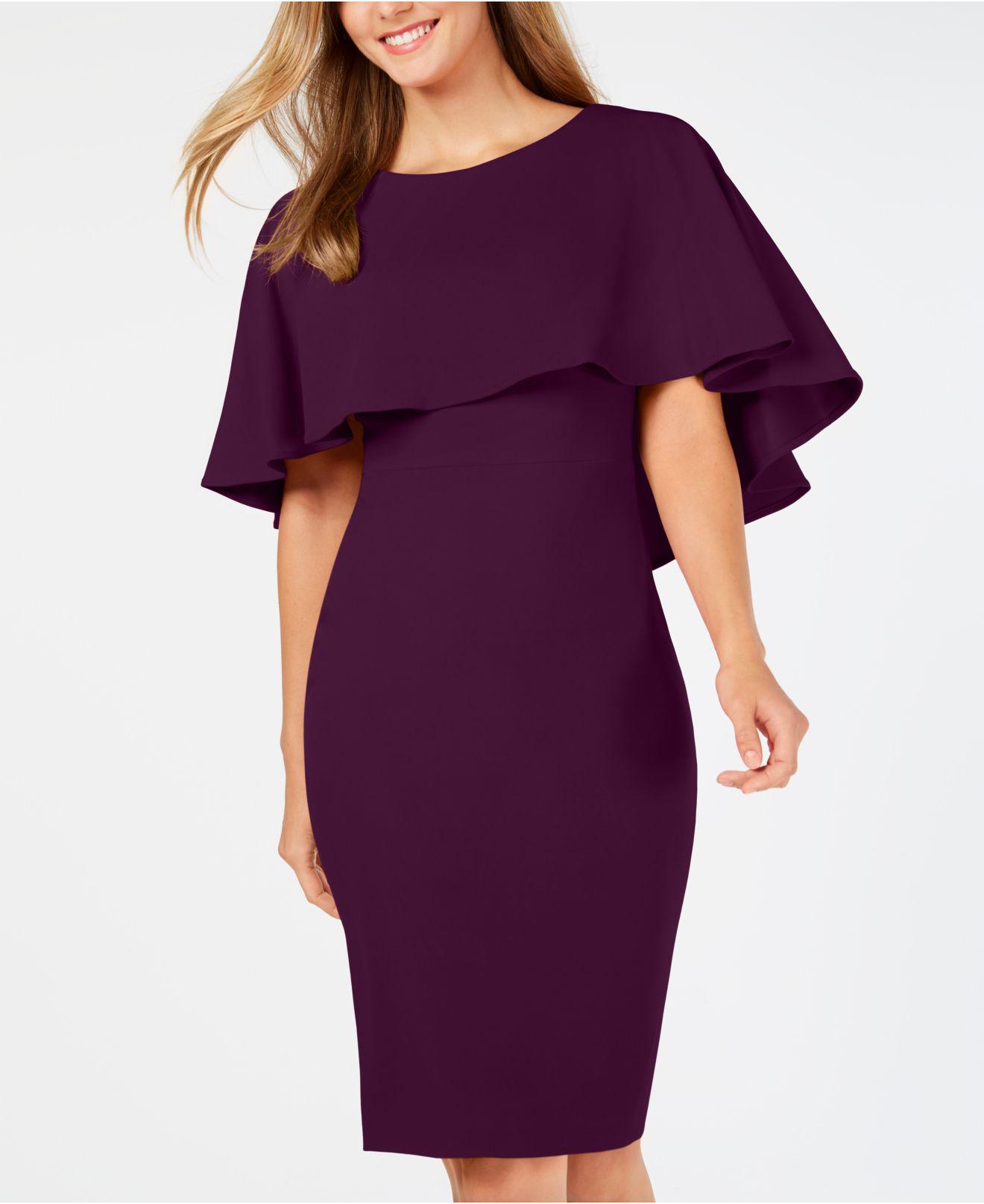 calvin klein popover cape dress