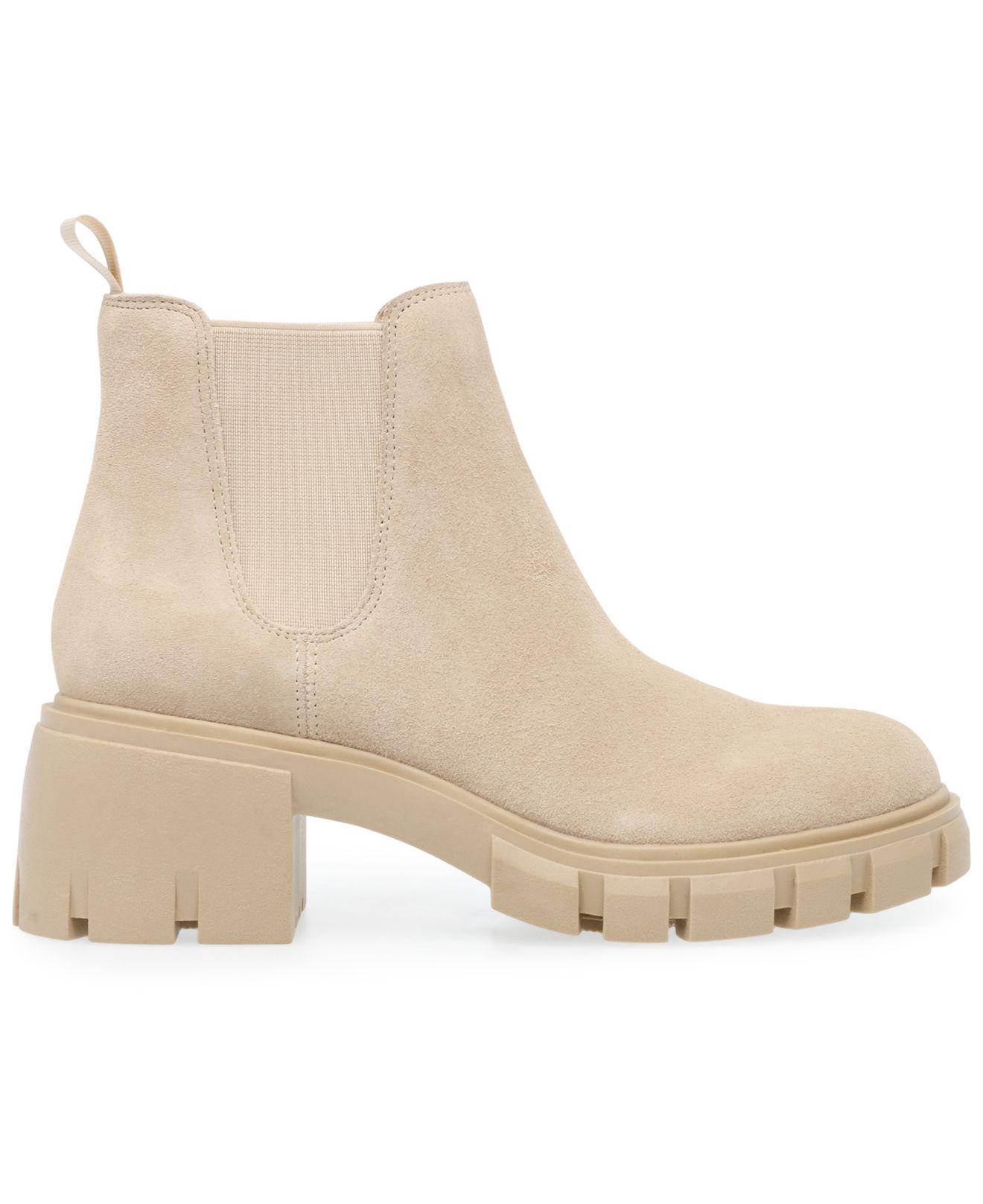 Steve Madden Howler Lug Sole Chelsea Booties in Natural | Lyst