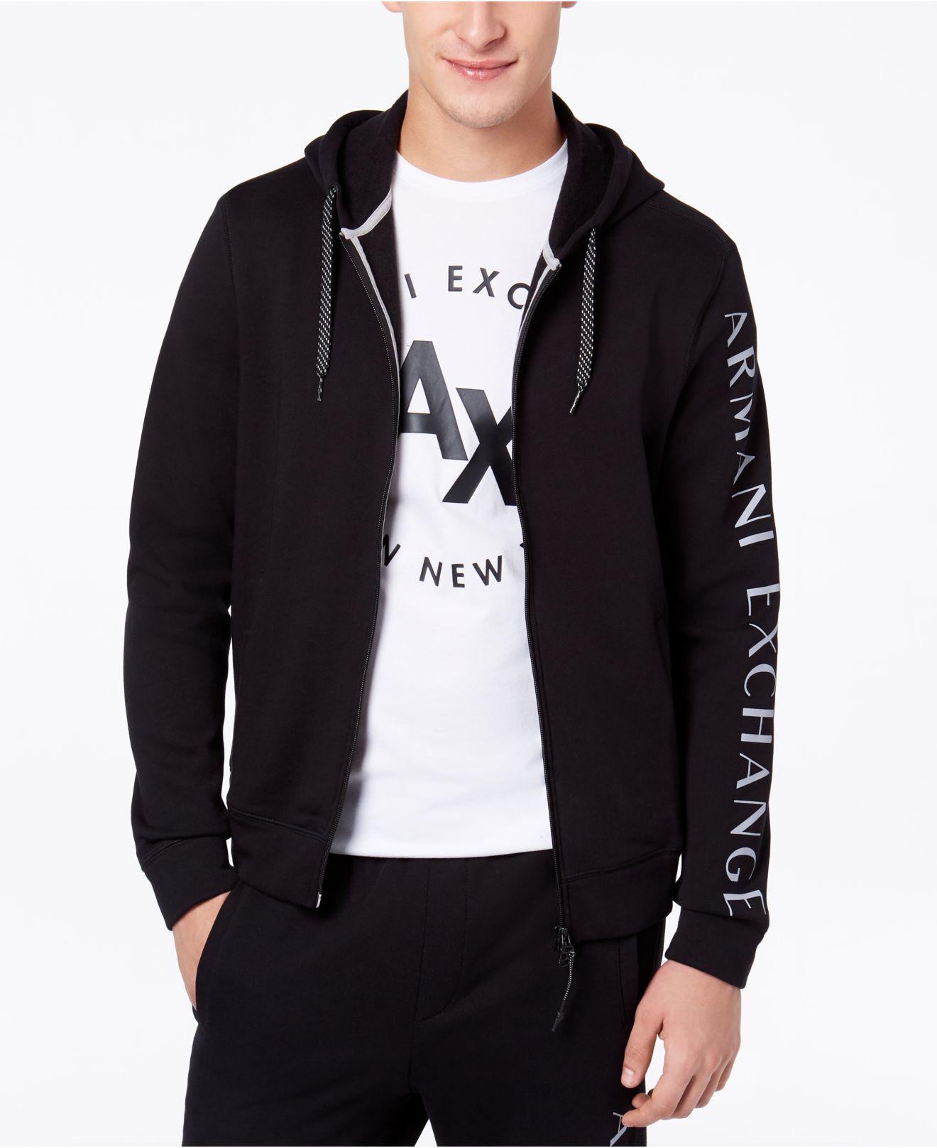 armani exchange zip up hoodie