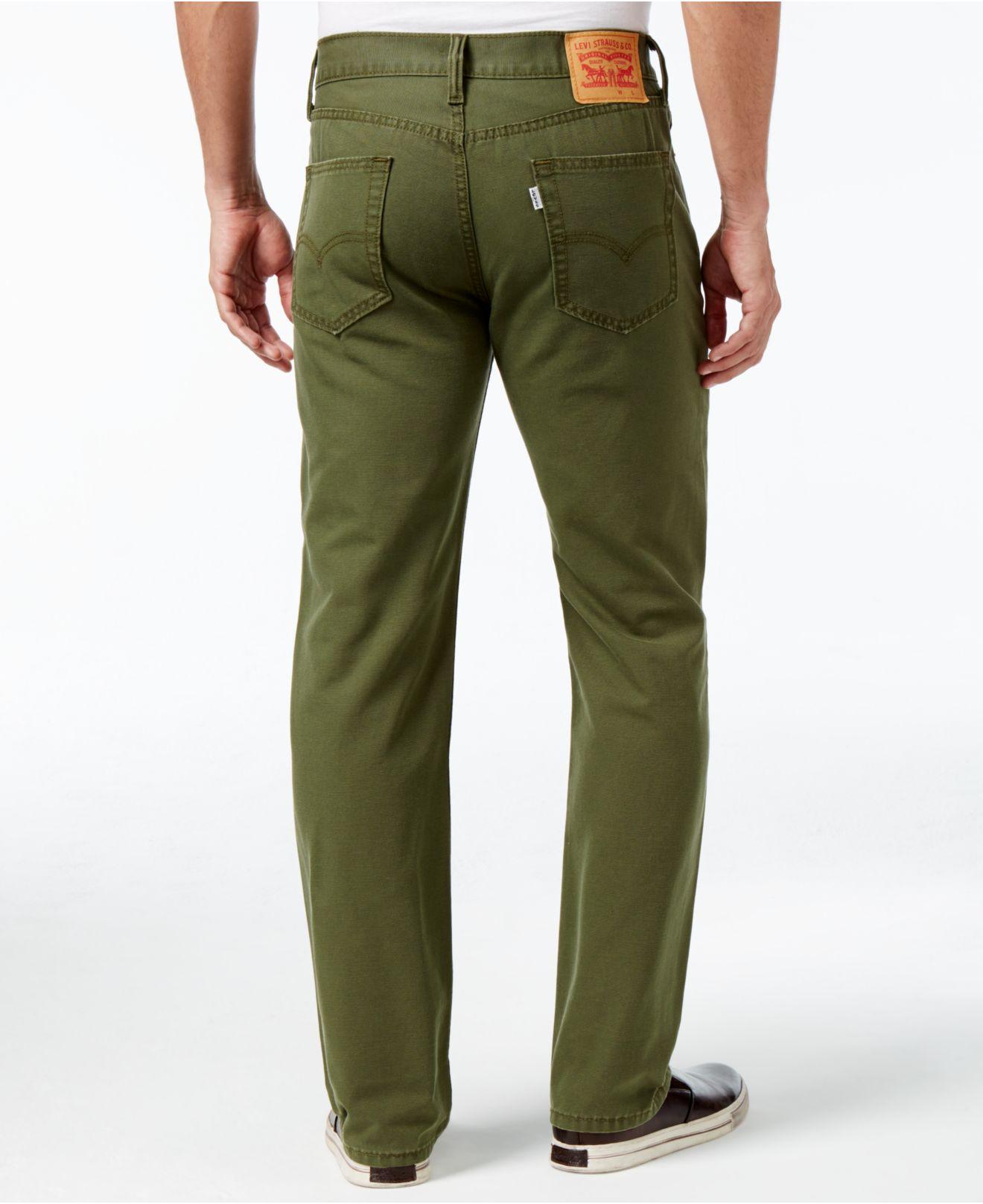 Levi's 514 Straight Fit Padox Canvas Twill Pants in Green for Men | Lyst