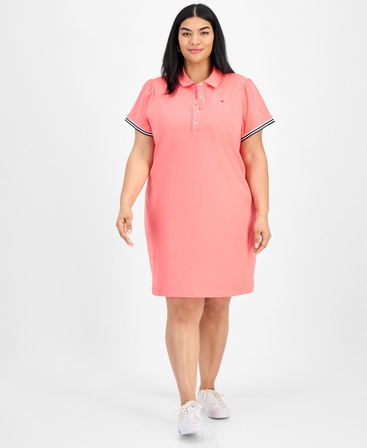 Pink Tommy Hilfiger Polo Dress Women Tommy Hilfiger Zip Polo