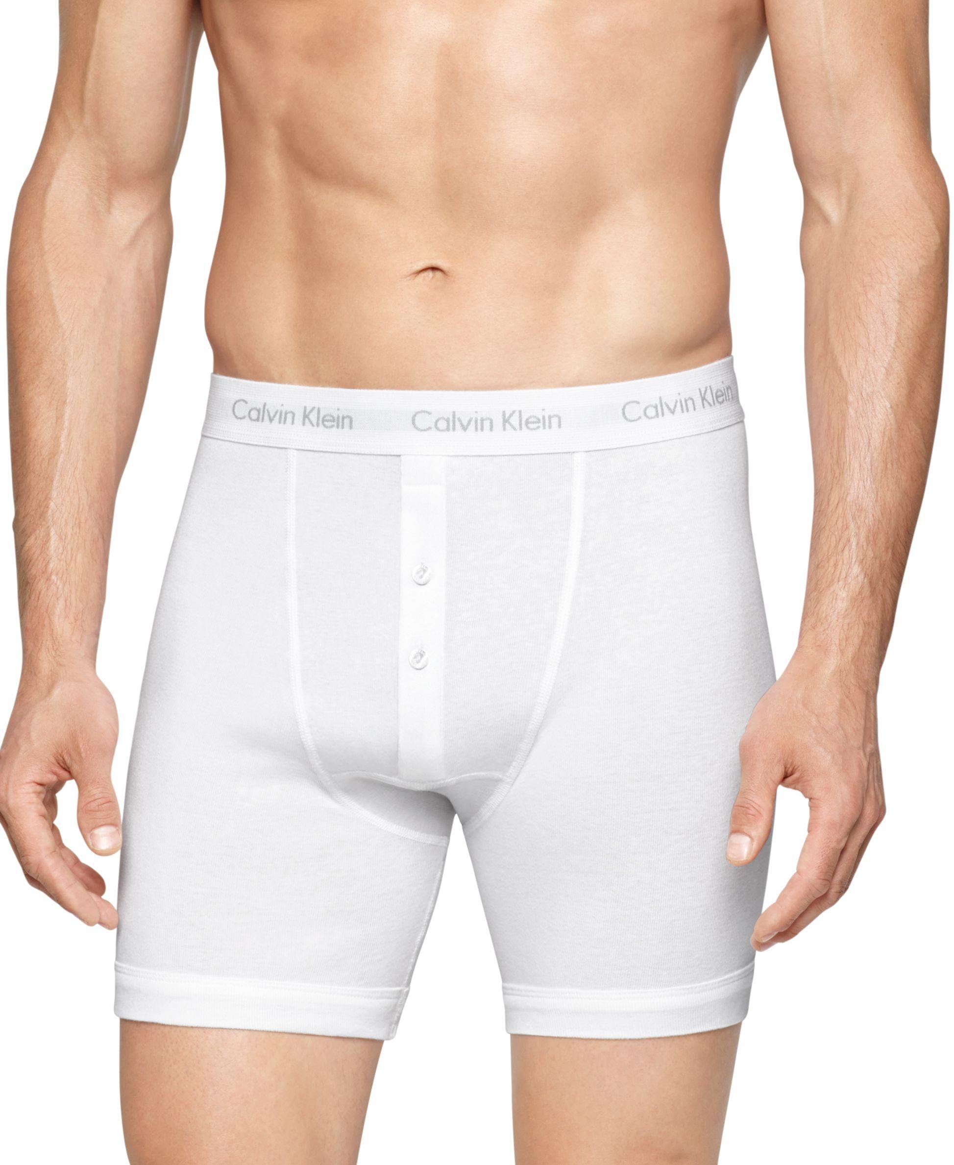 Calvin Klein Cotton Button-fly Boxer Briefs, 3 Pack Nb1120 in White for Men  - Lyst