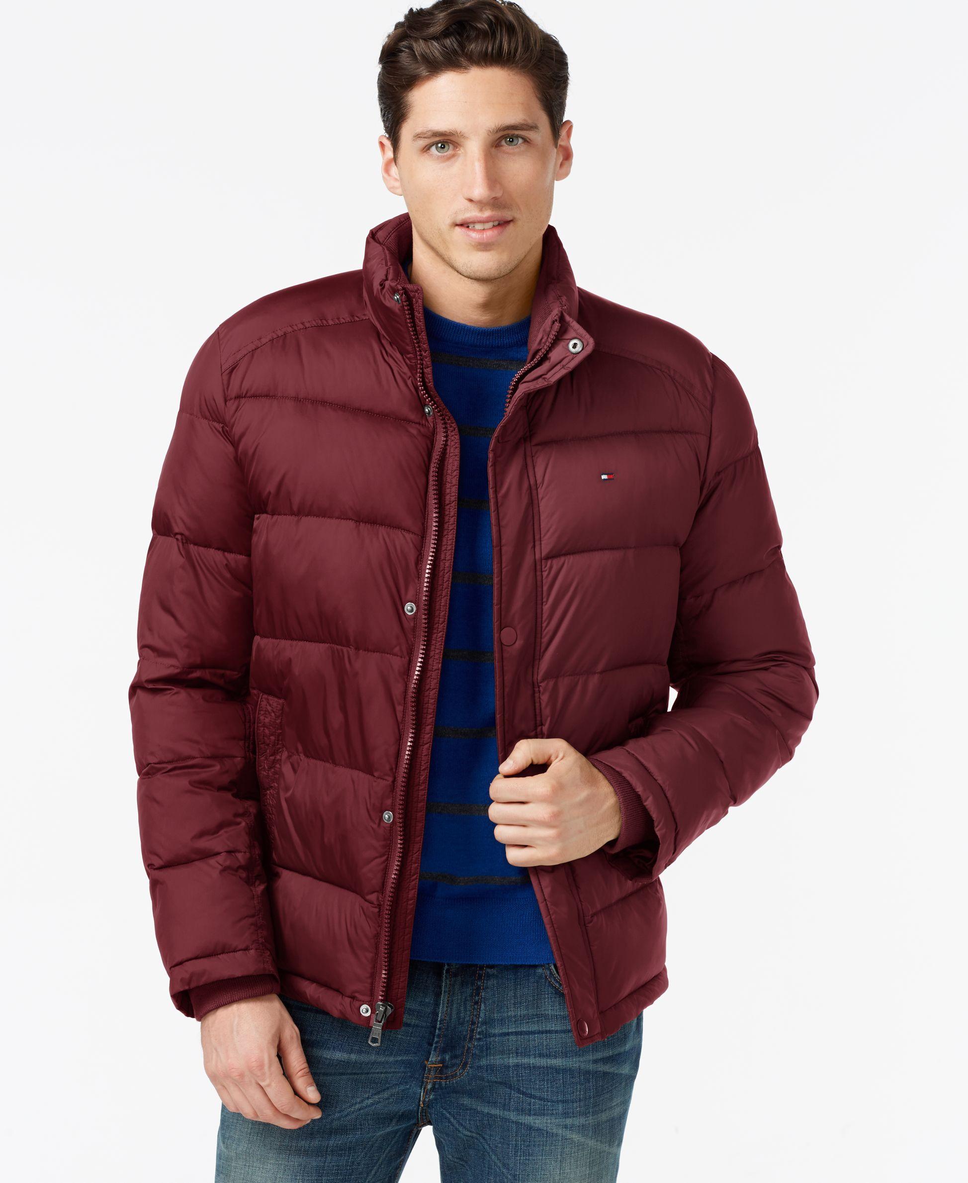 Tommy Hilfiger Synthetic Classic Puffer Jacket in Red for Men - Lyst