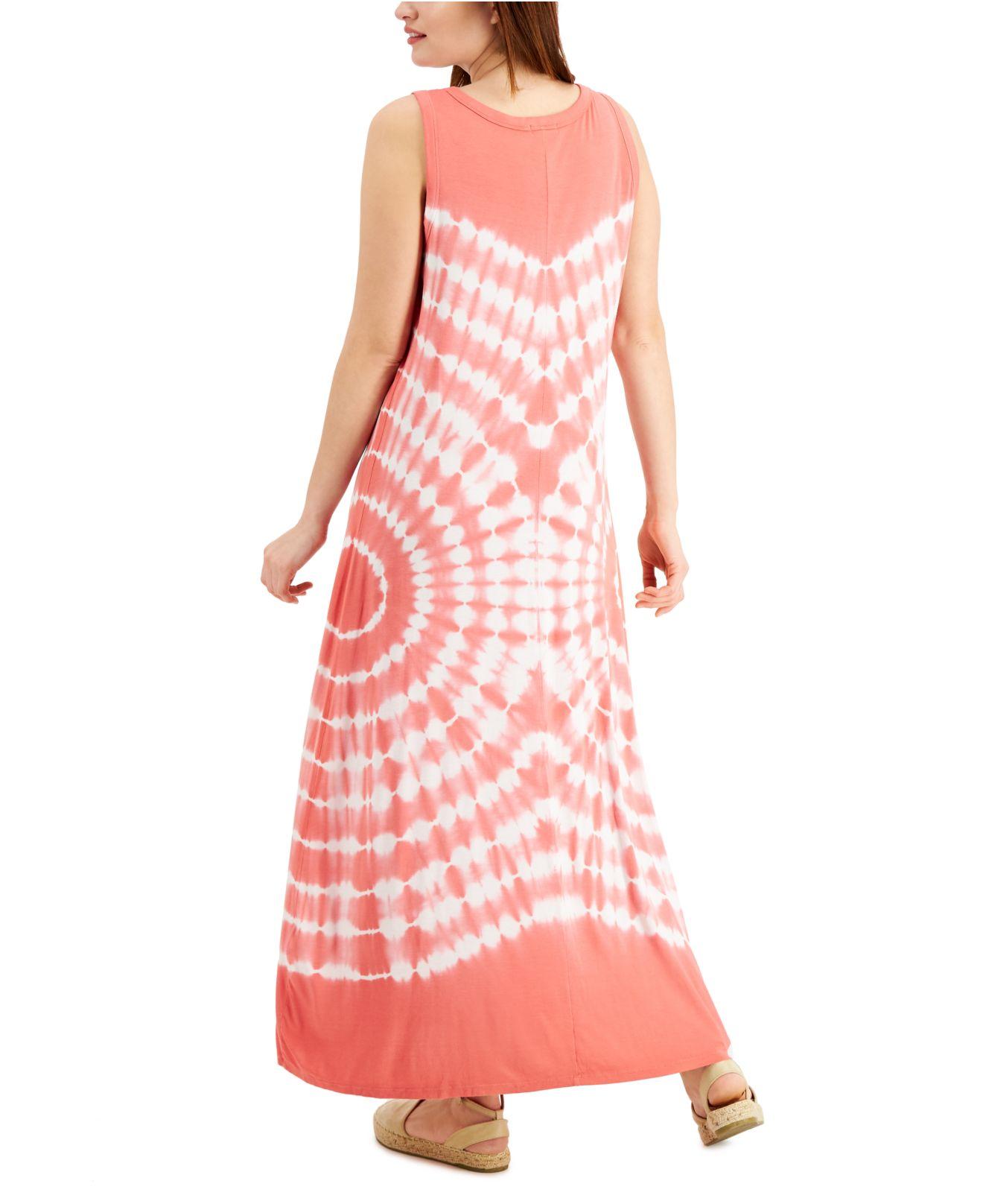 Style & Co. Tie-dyed Sleeveless Maxi Dress, Created For Macy's in Pink |  Lyst