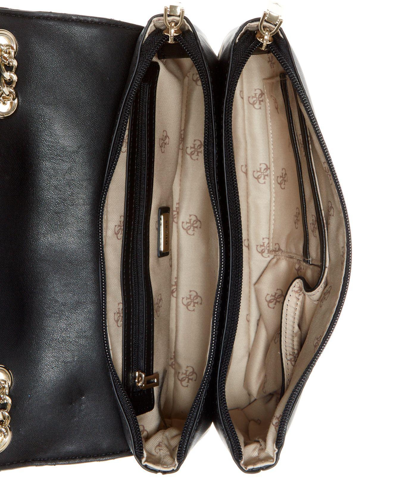 Guess Victoria Chain Shoulder Bag in Black/Gold (Black) - Lyst