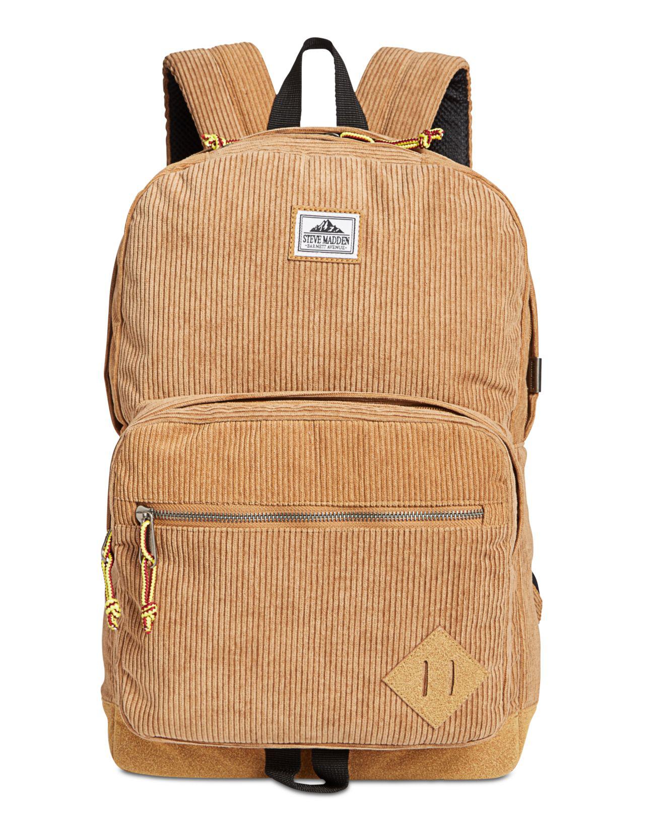 tan corduroy backpack