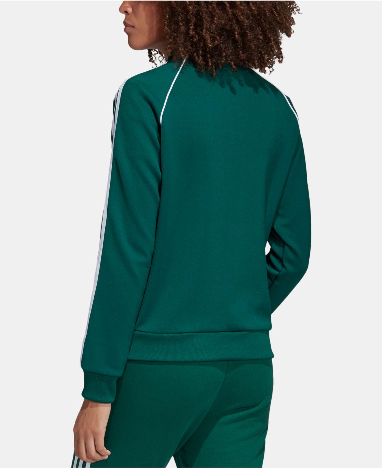 adidas Satin Sst Collegiate Green Womens Track Jacket | Lyst