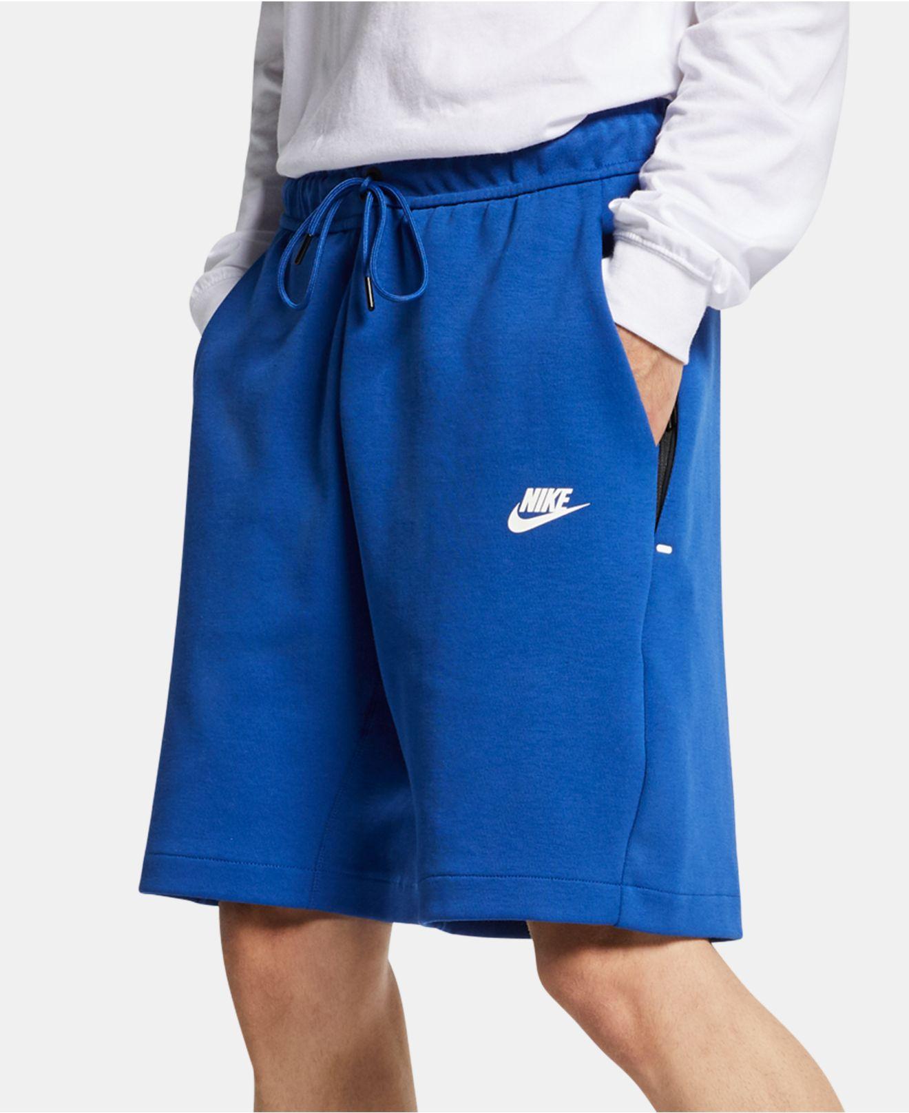 Nike Sportswear Tech Fleece Shorts in Blue for Men - Lyst