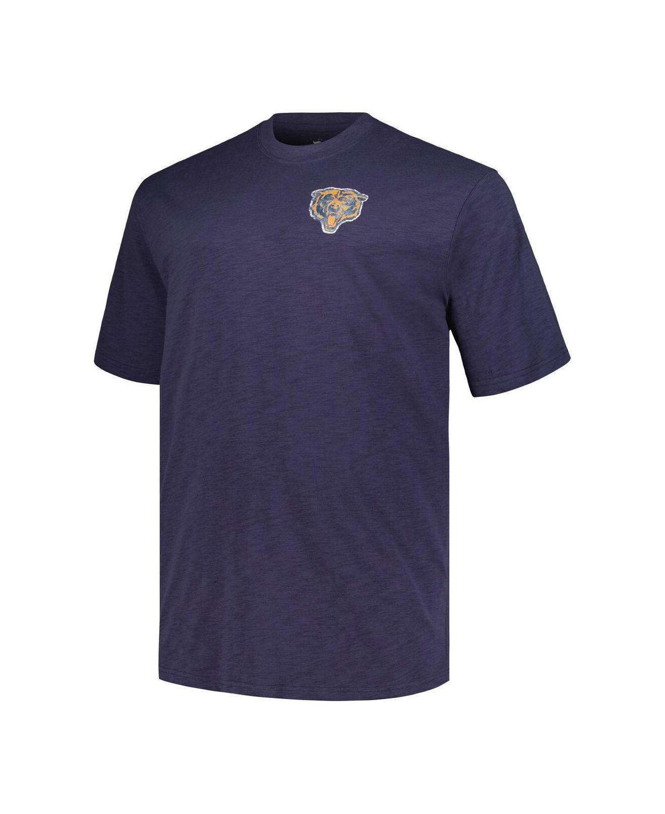 Men's Navy/Orange Chicago Bears Big & Tall Colorblocked T-Shirt