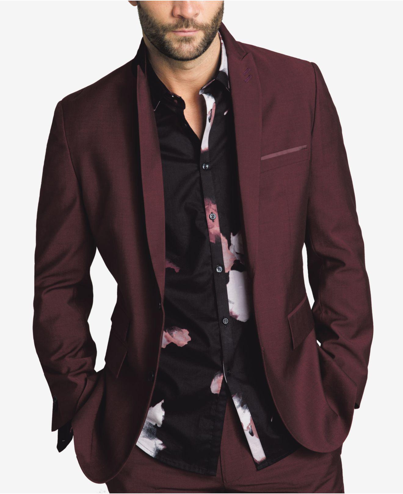INC International Concepts Synthetic Men's Slim-fit Burgundy Blazer in  Purple for Men - Lyst