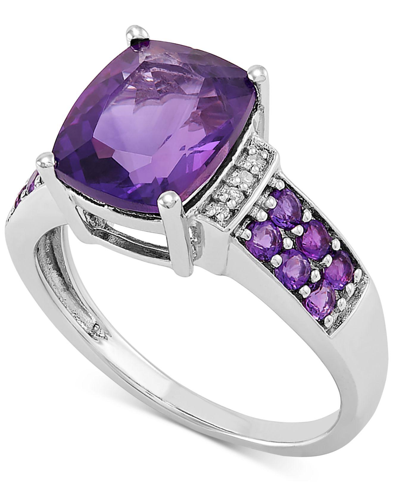 Macy's Amethyst (25/8 Ct. T.w.) & Diamond Accent Statement Ring In