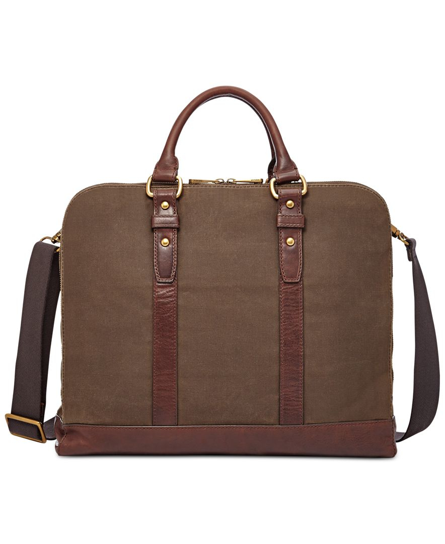 Lyst Fossil Dillon Canvas Work Bag in Brown for Men