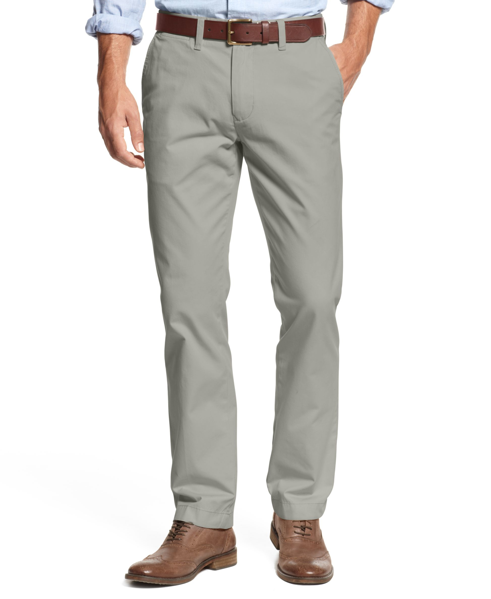 Tommy hilfiger Men's Slim-fit Chino Pants in Gray for Men | Lyst