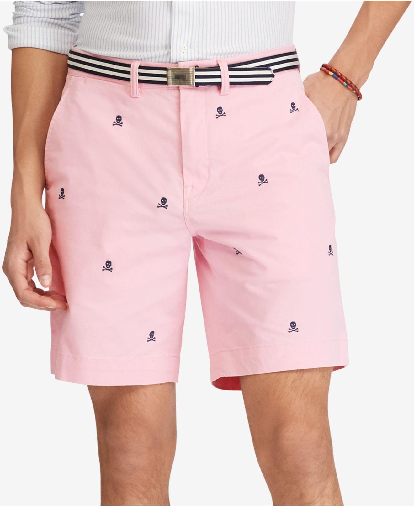 Polo Ralph Lauren Stretch Classic Fit Skull Shorts in Pink for Men | Lyst