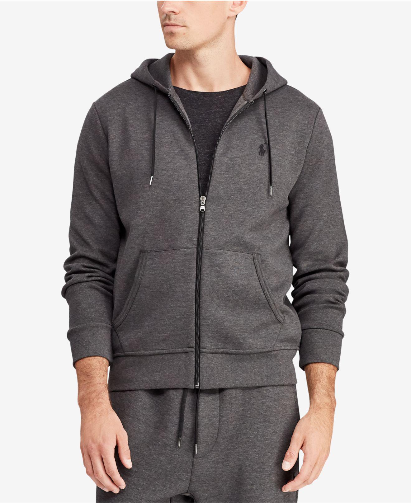 Polo Ralph Lauren Double-knit Full-zip Hoodie in Gray for Men | Lyst