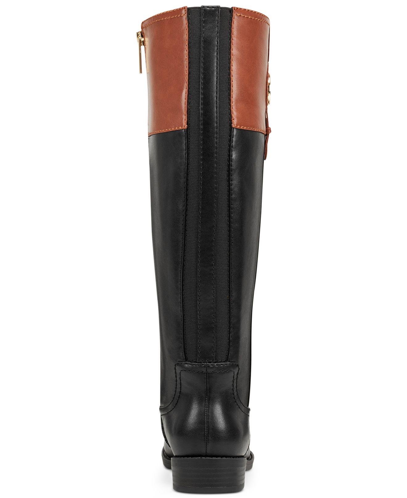 tommy hilfiger riding boots black and brown