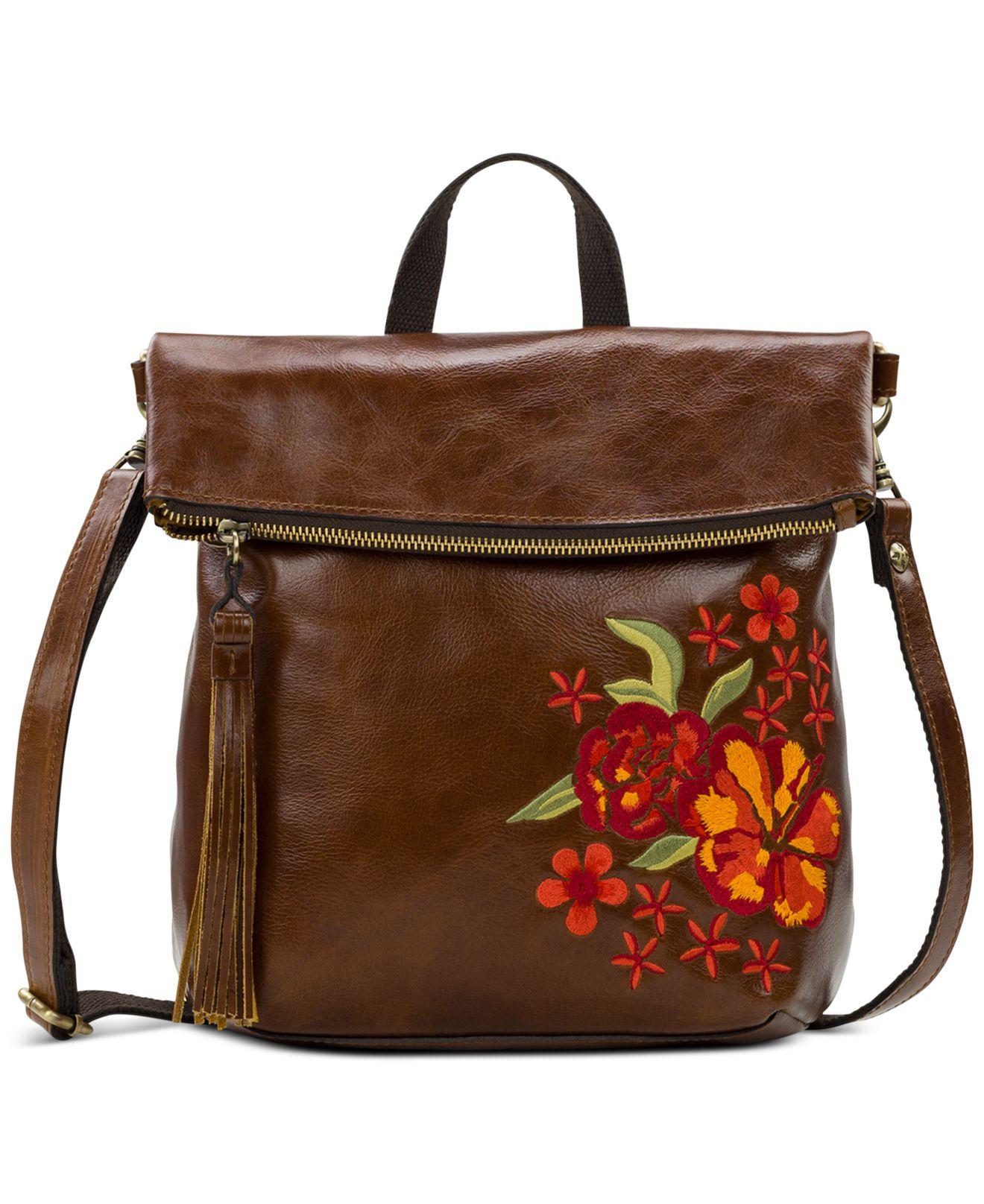 Patricia Nash Lyon Luzille Medium Leather Floral Backpack in Brown Lyst