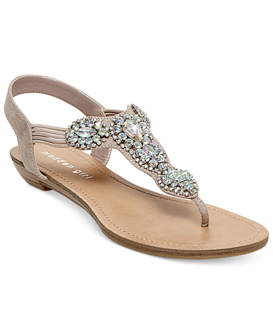Madden Girl Tuzzie Tstrap Jeweled Sandals in Pink Lyst