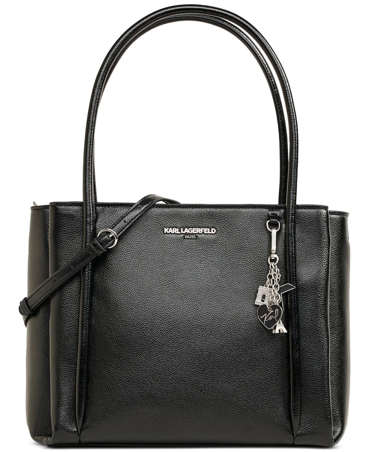 Karl Lagerfeld Nouvelle Large Triple Compartment Tote in Black | Lyst