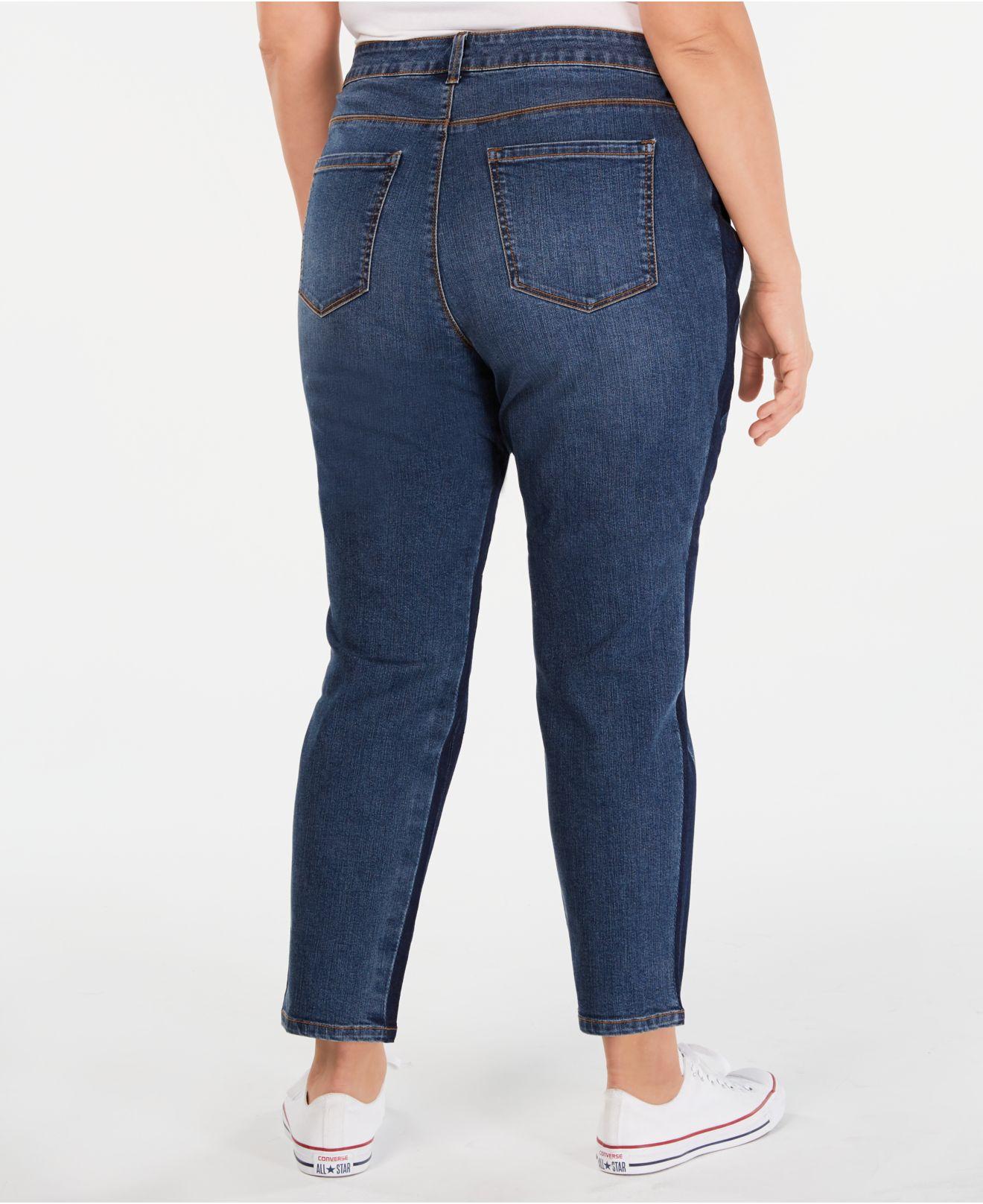 plus size high waisted jeans tummy control