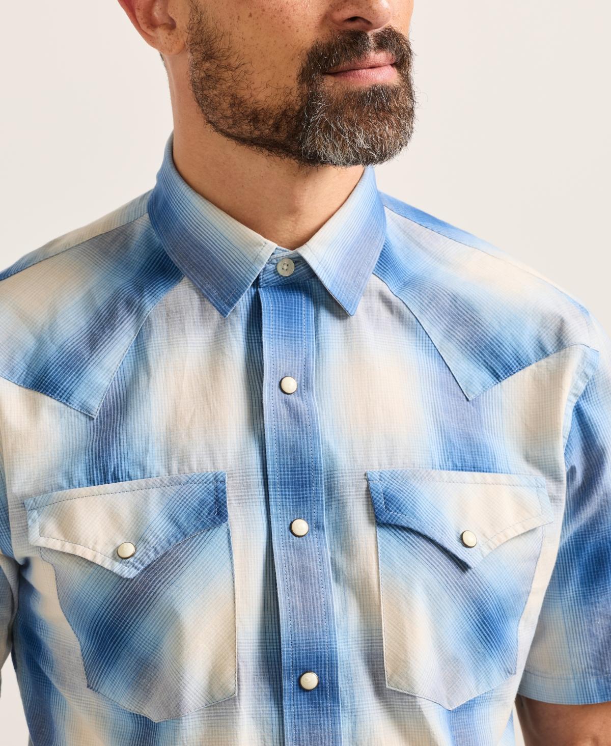 Pendleton Short-sleeve Spread-collar Shirt in Blue for Men | Lyst