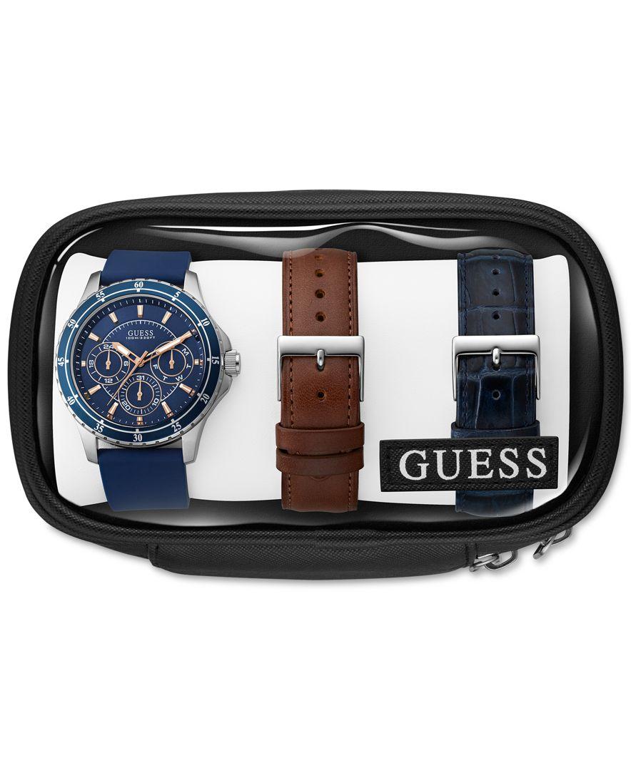 guess watch interchangeable leather strap