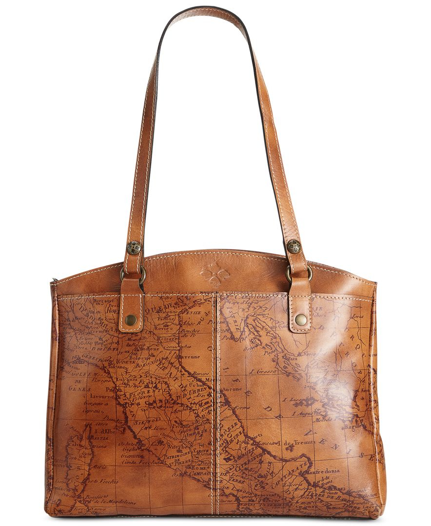 Patricia nash Signature Map Poppy Zip Tote in Brown Lyst
