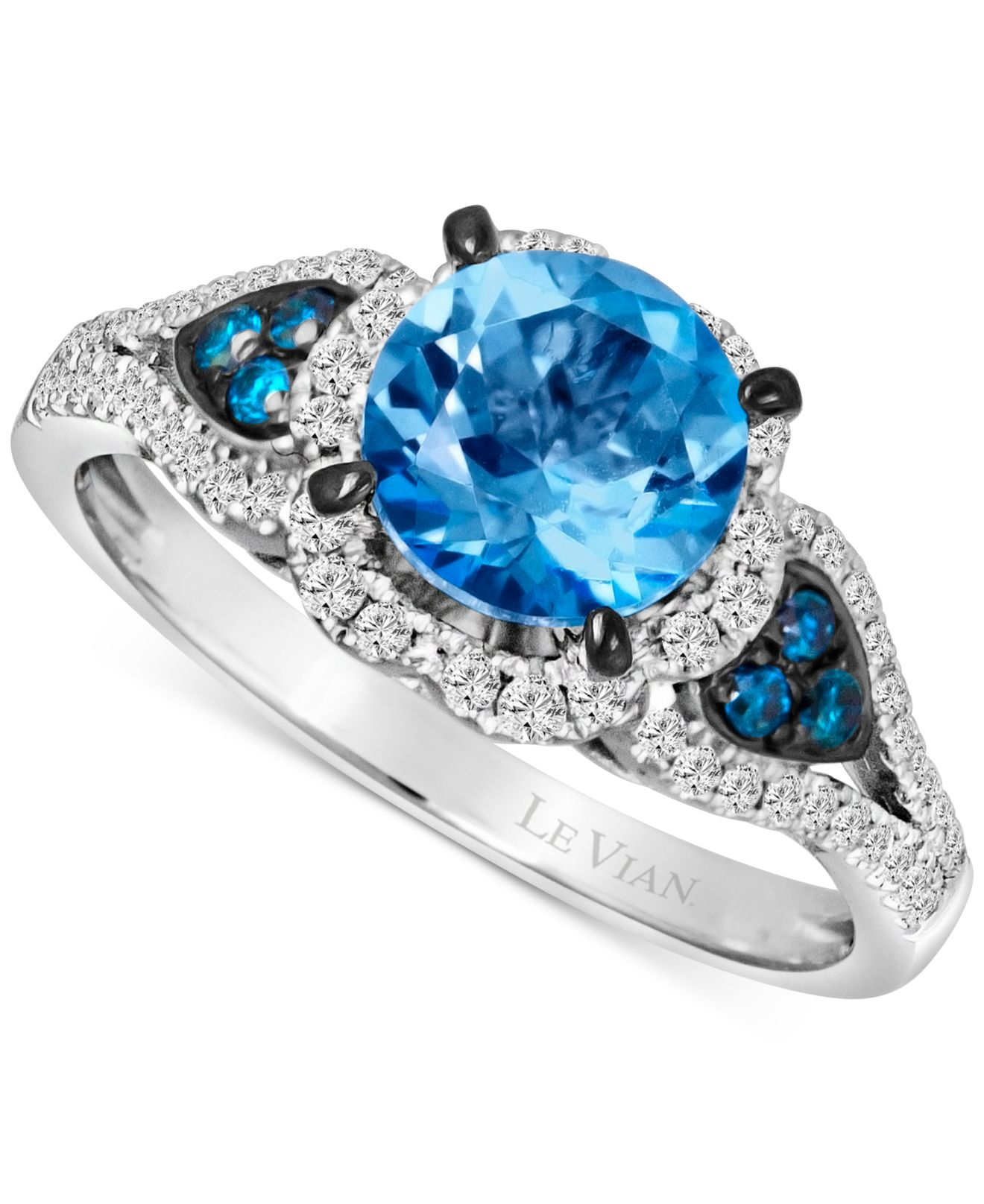 Le Vian Blue Topaz (11/5 Ct. T.w.) And Diamond (3/8 Ct. T.w.) Ring In 14k White Gold Lyst