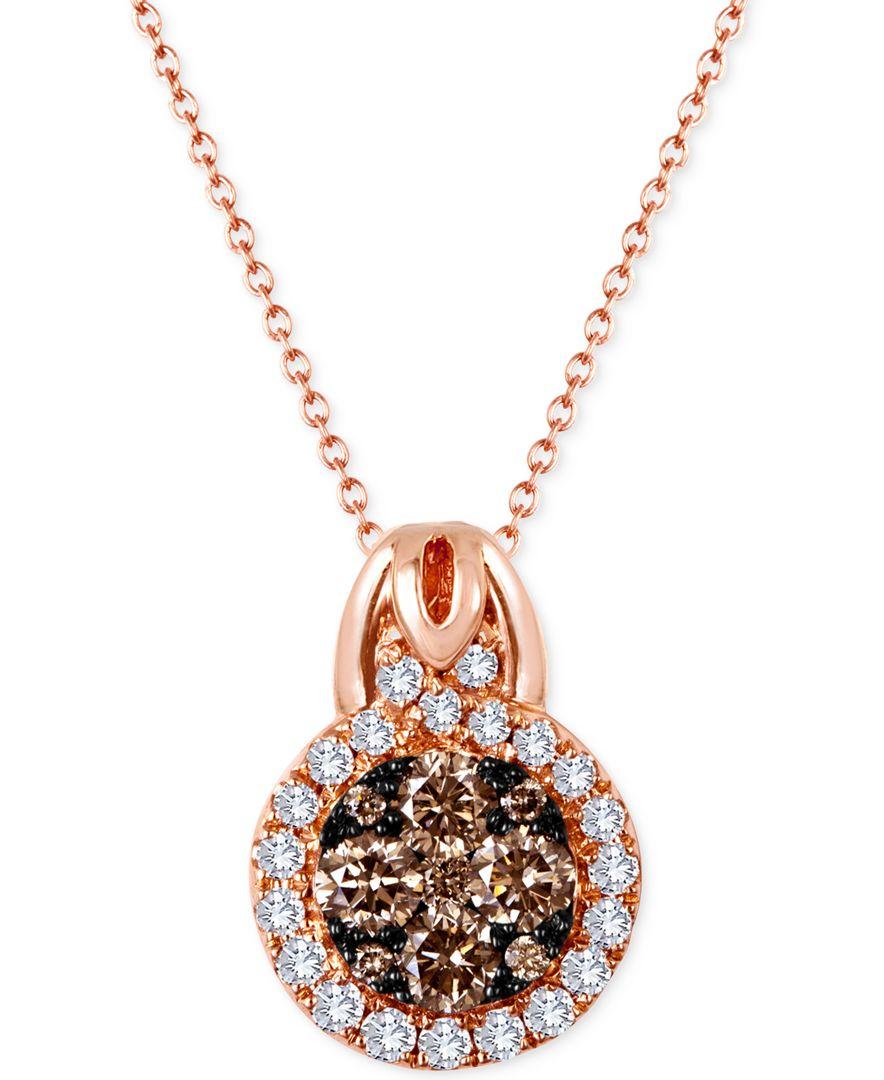 Lyst Le Vian Chocolatier® Diamond Cross 18" Pendant Necklace (3/8 Ct. T.w.) In 14k Rose Gold