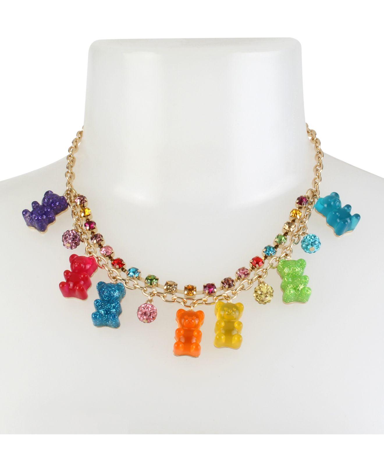 Betsey Johnson Goldtone Crystal, Fireball & Gummy Bear Statement