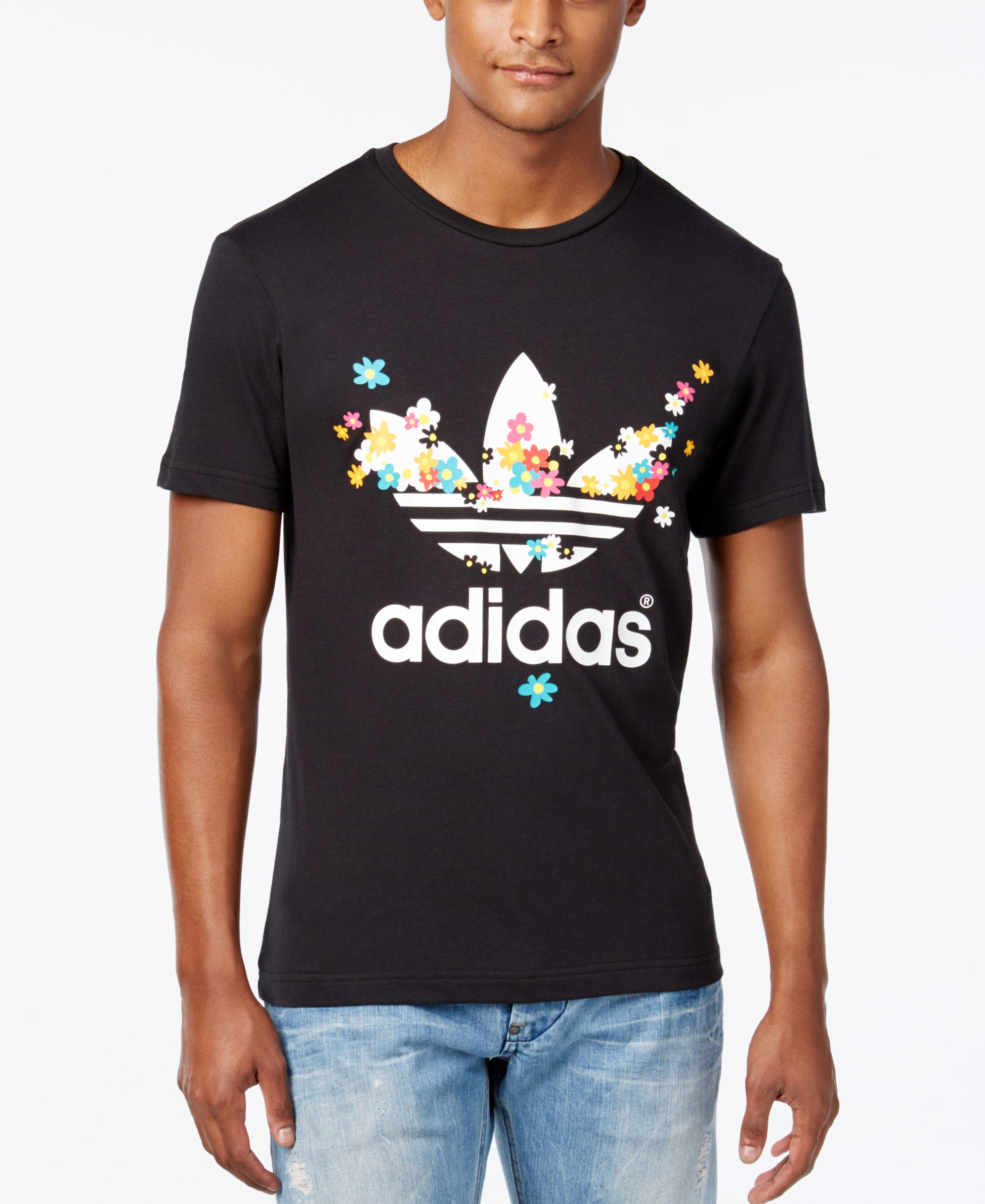 adidas floral t shirt mens