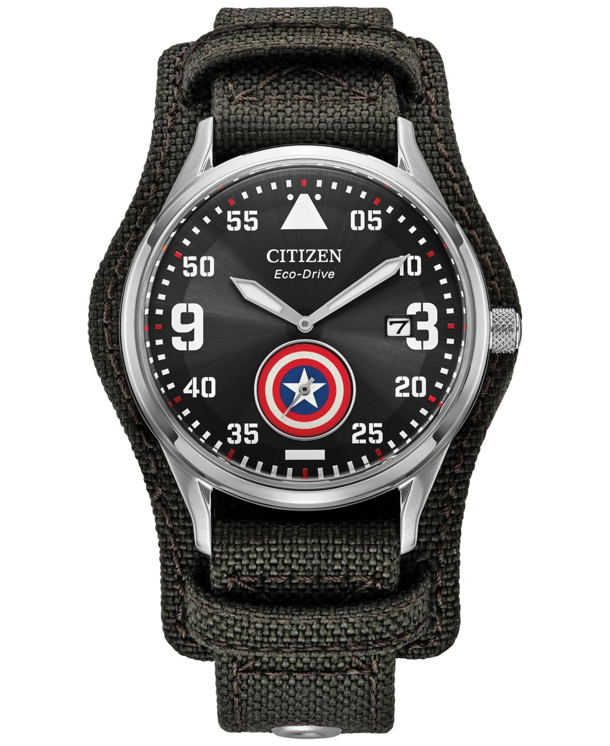 Citizen Eco drive Marvel Captain America Forever Fabric Strap Watch 40mm in Black for Men Lyst