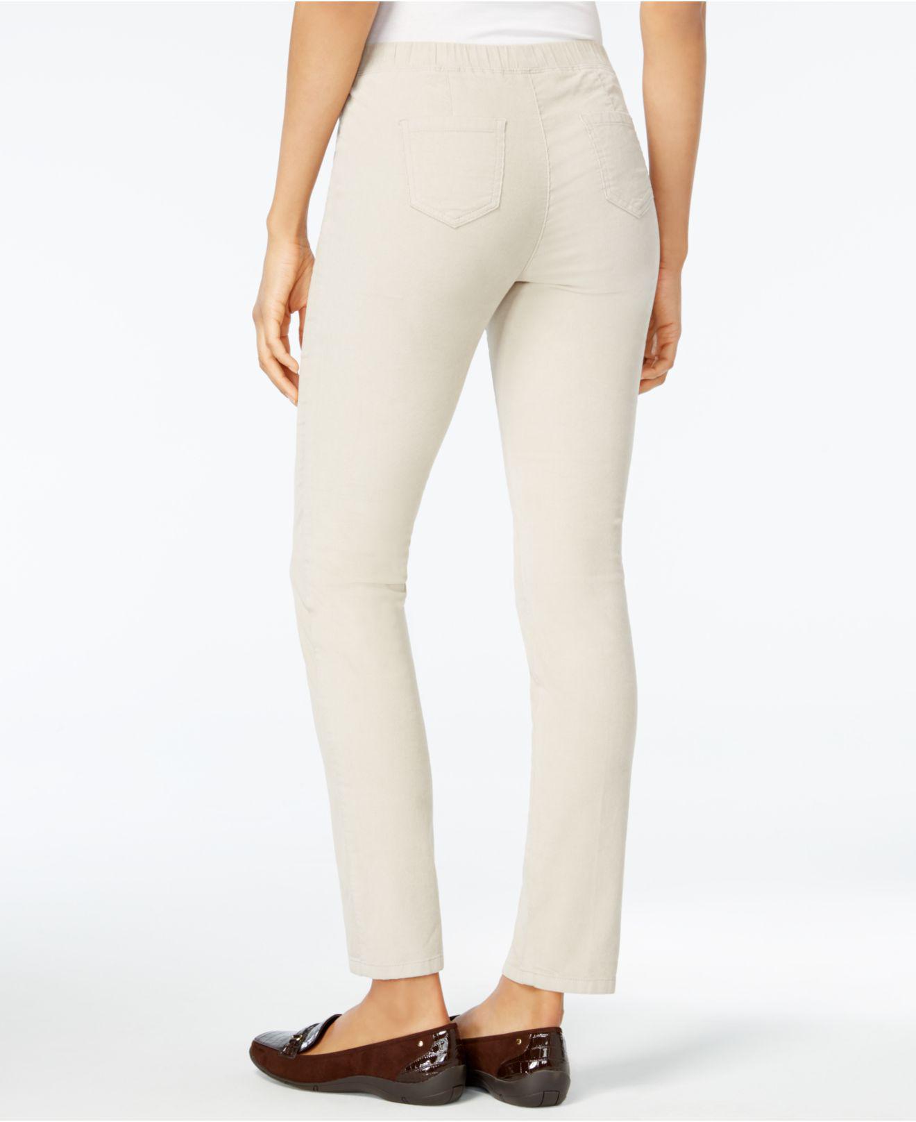Karen Scott Corduroy Pull-on Pants, Created For Macy's in Natural - Lyst