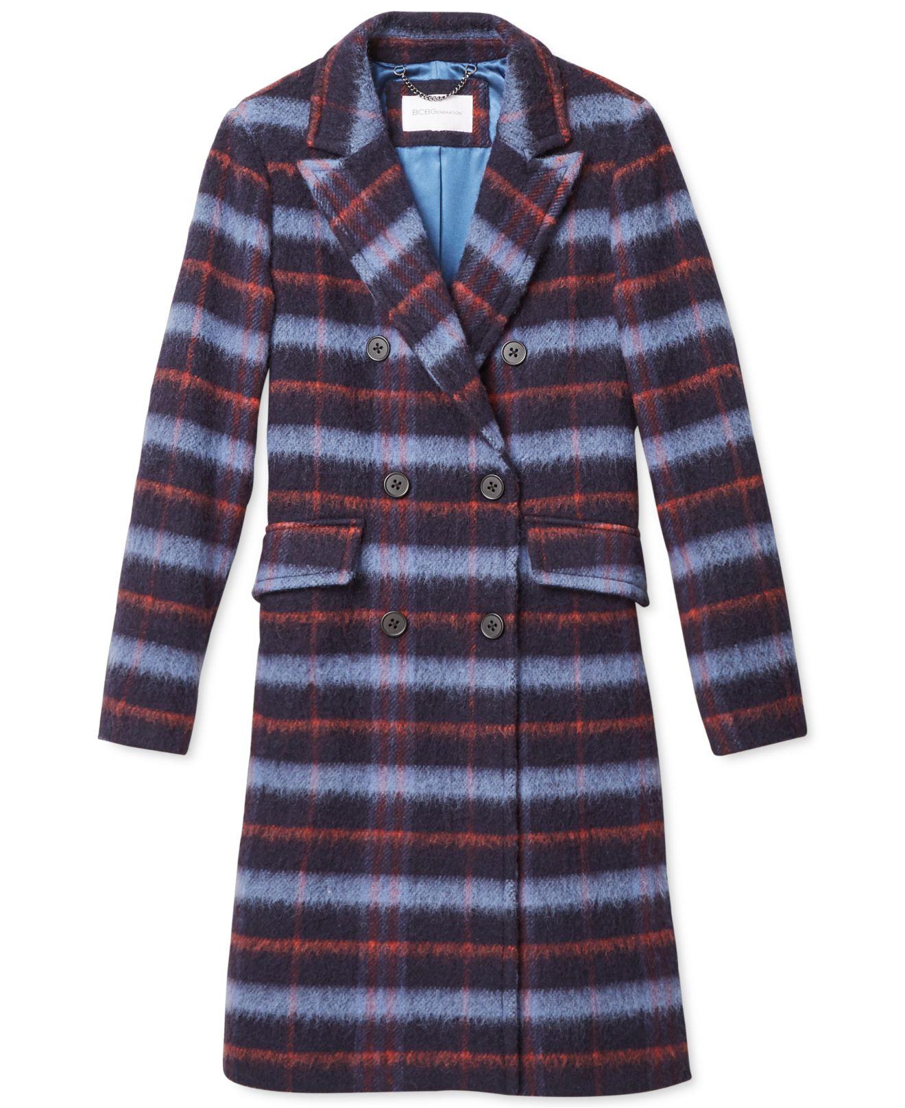 bcbg plaid coat