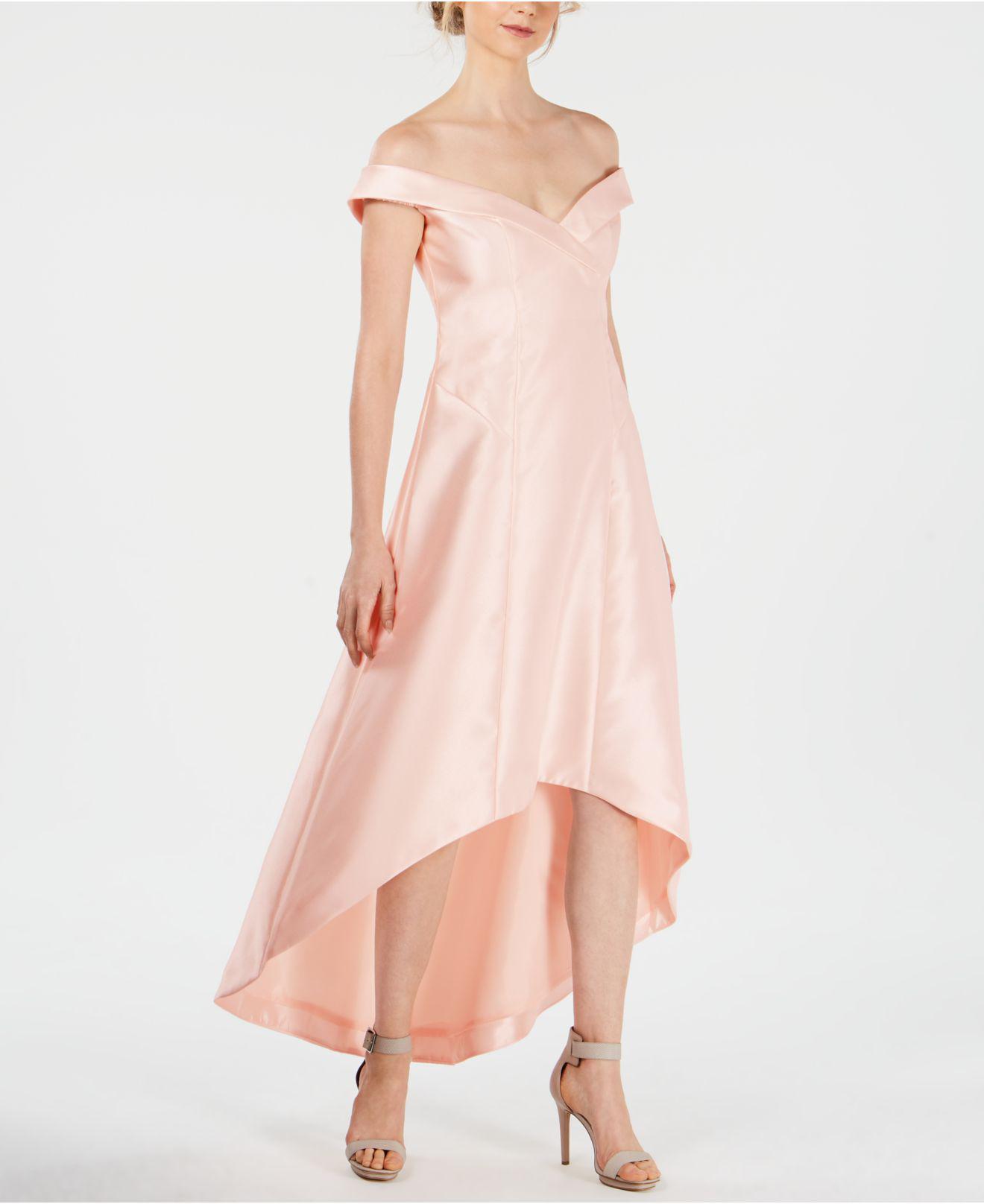 calvin klein pink off the shoulder dress
