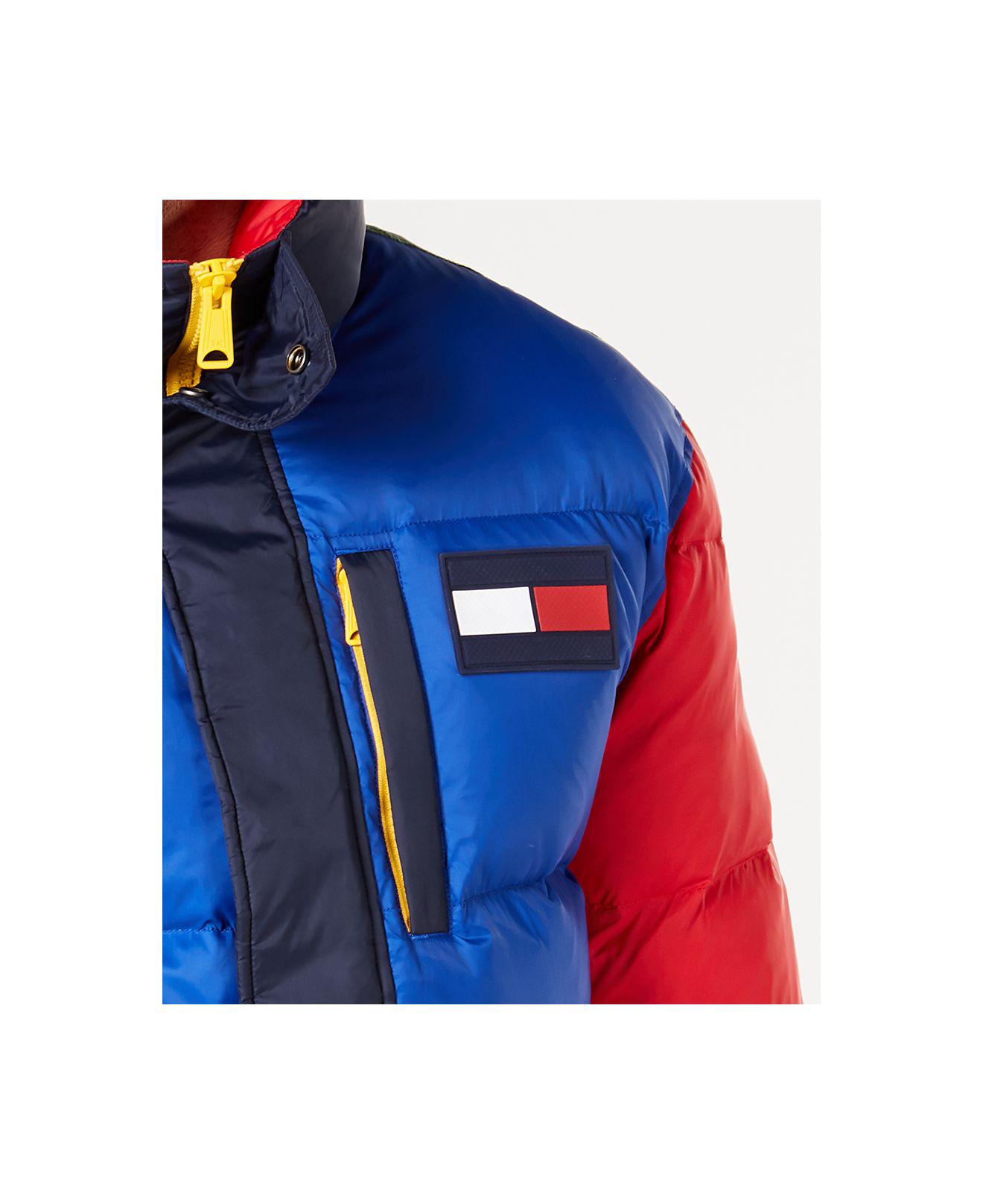 tommy hilfiger men's wilson colorblocked puffer jacket